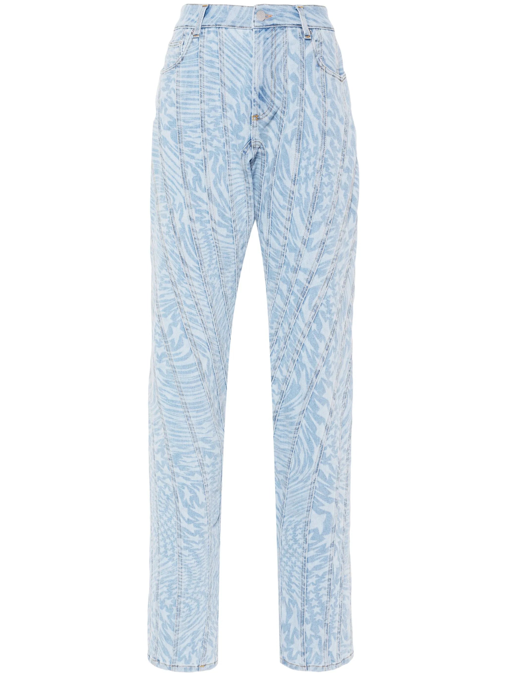 star-print tapered jeans