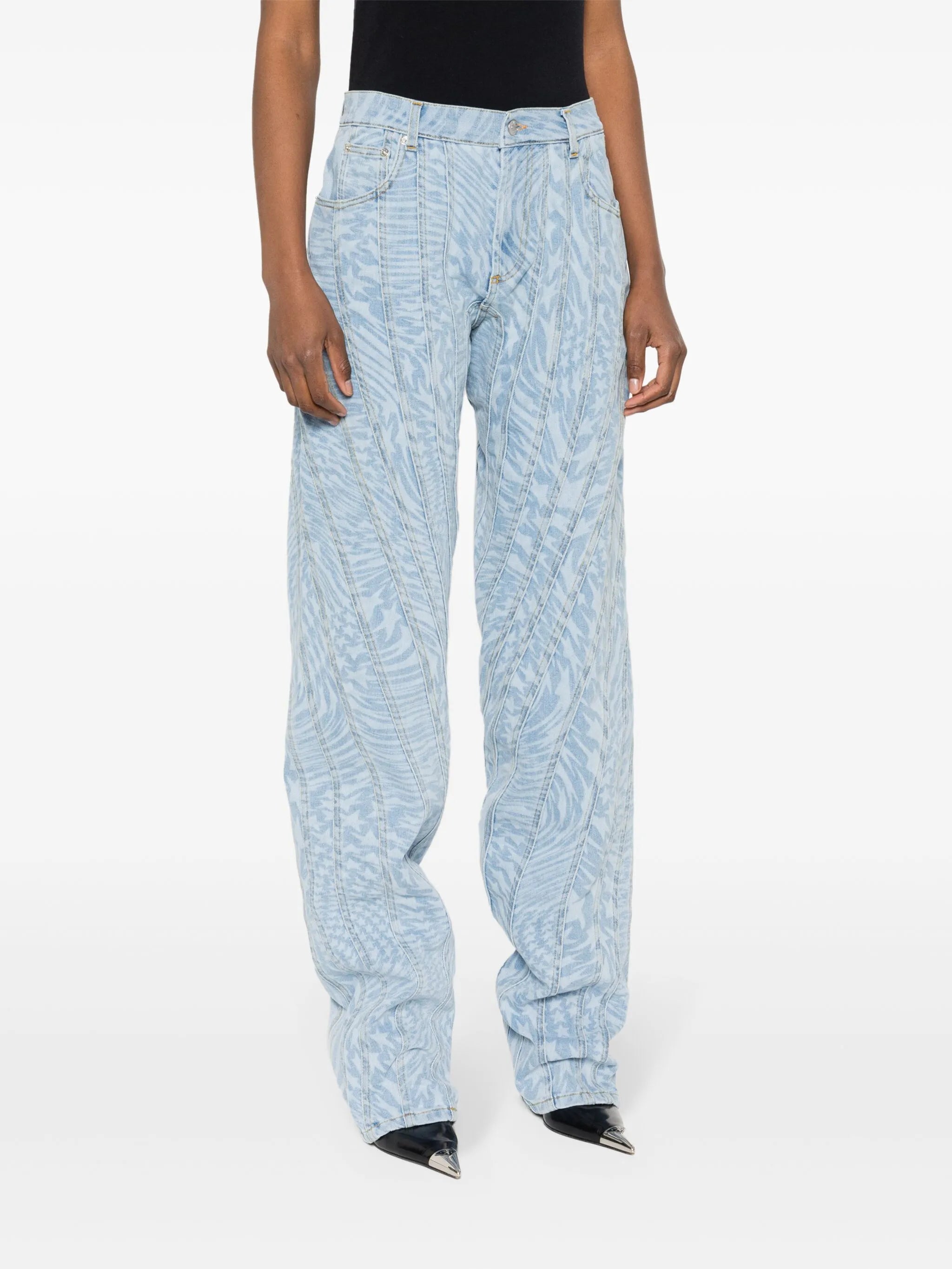 star-print tapered jeans