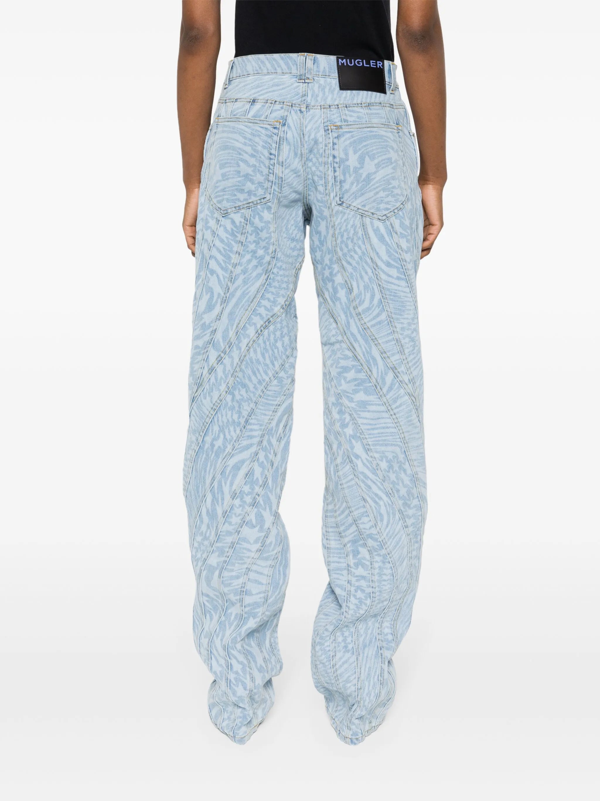 star-print tapered jeans