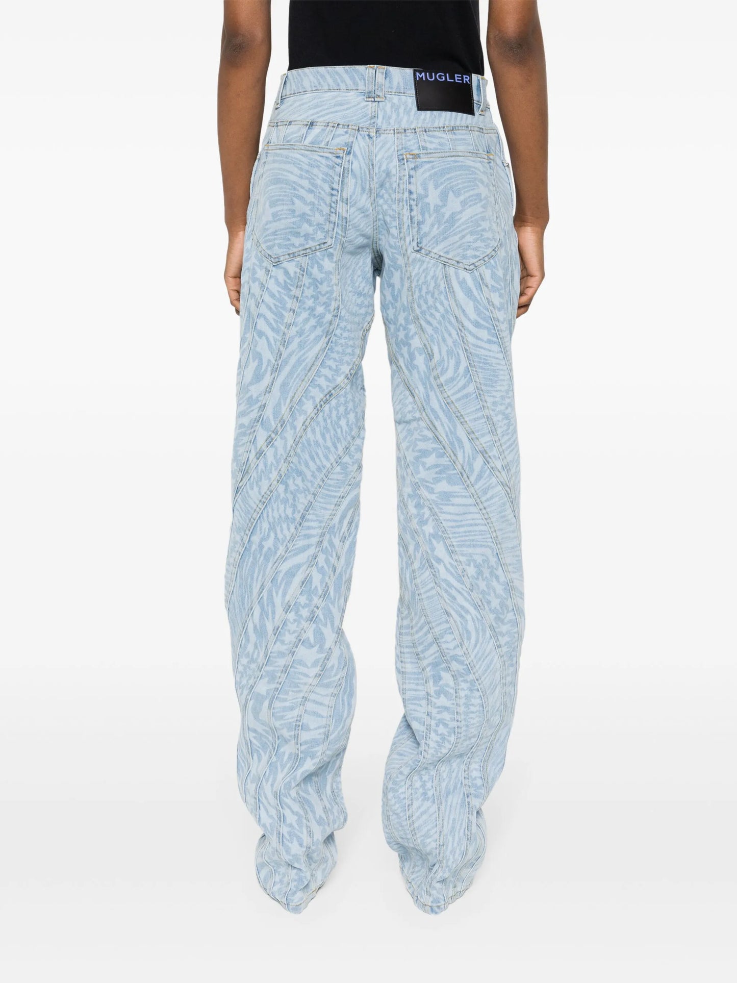 star-print tapered jeans