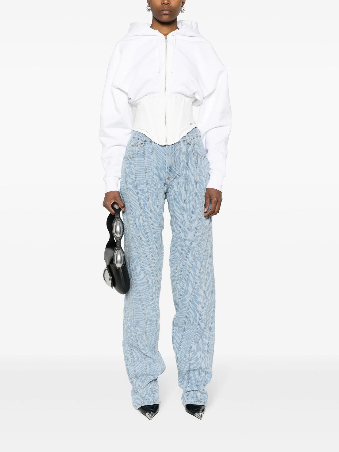 star-print tapered jeans