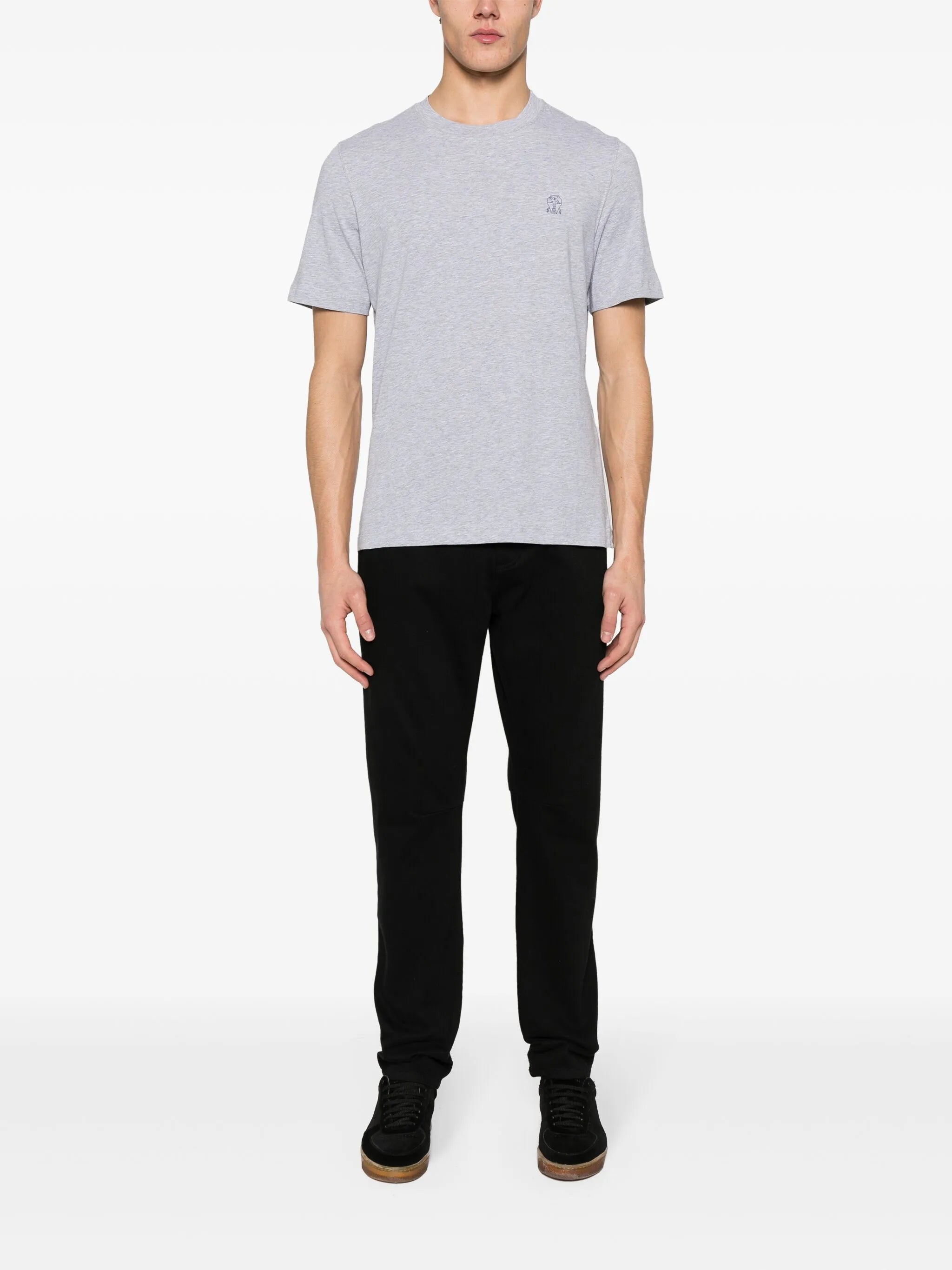 logo-print méllange T-shirt
