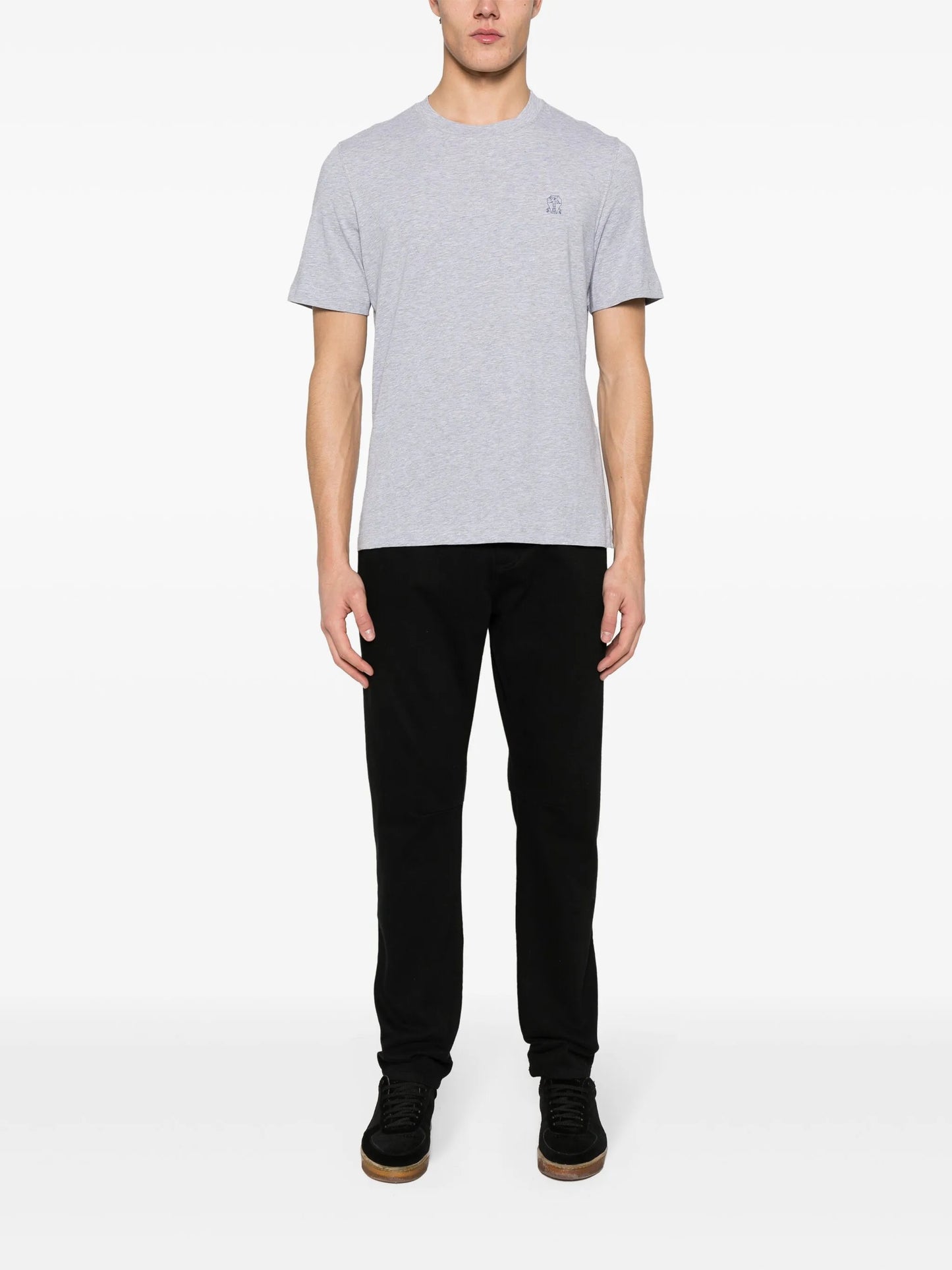 logo-print méllange T-shirt