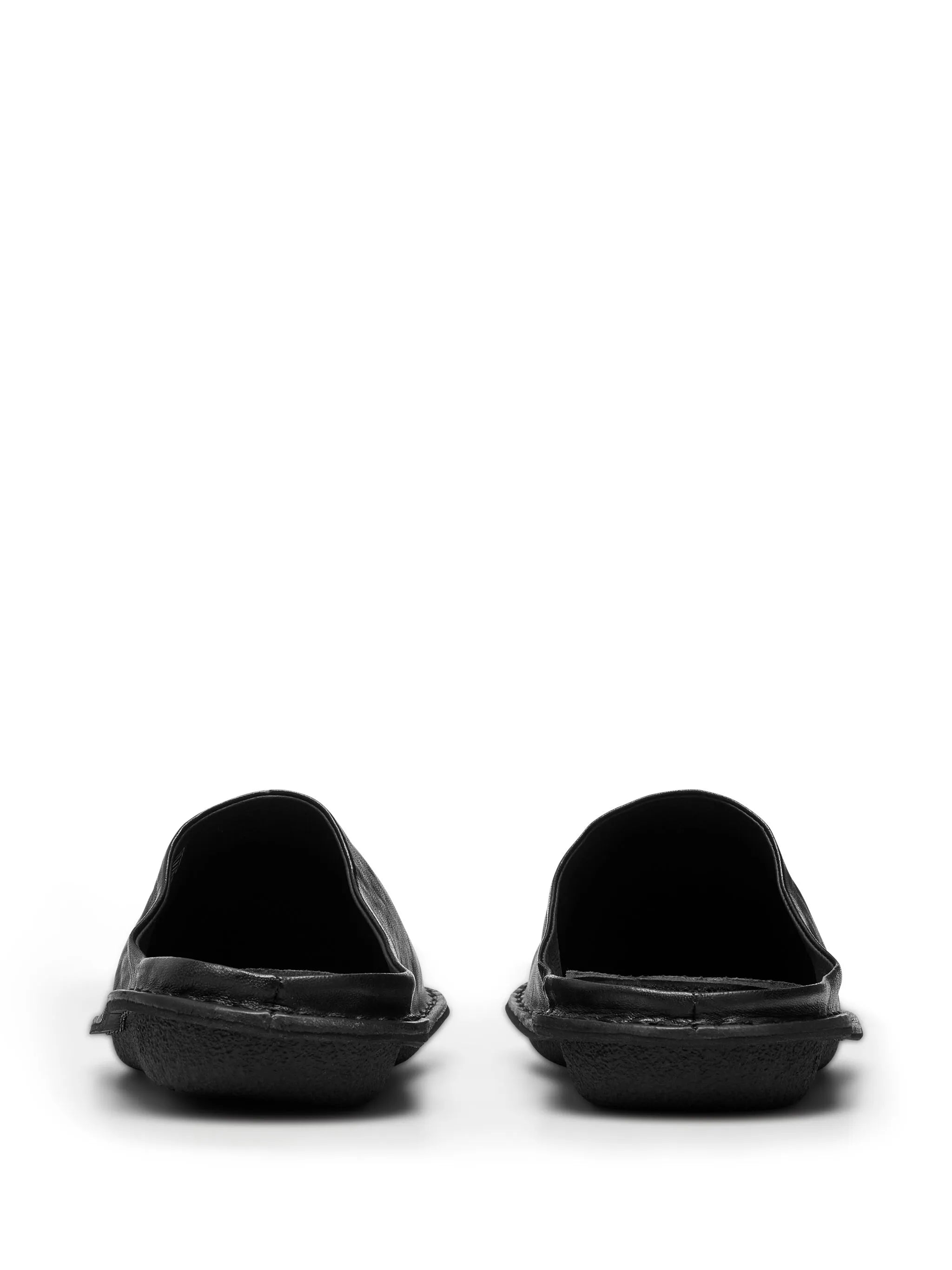 logo-embroidered leather slippers