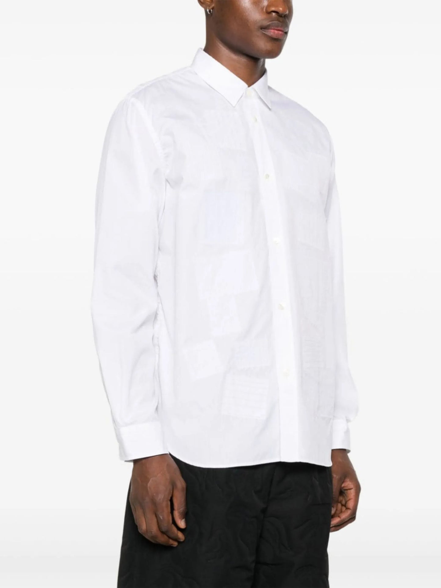 patchwork-detail cotton shirt