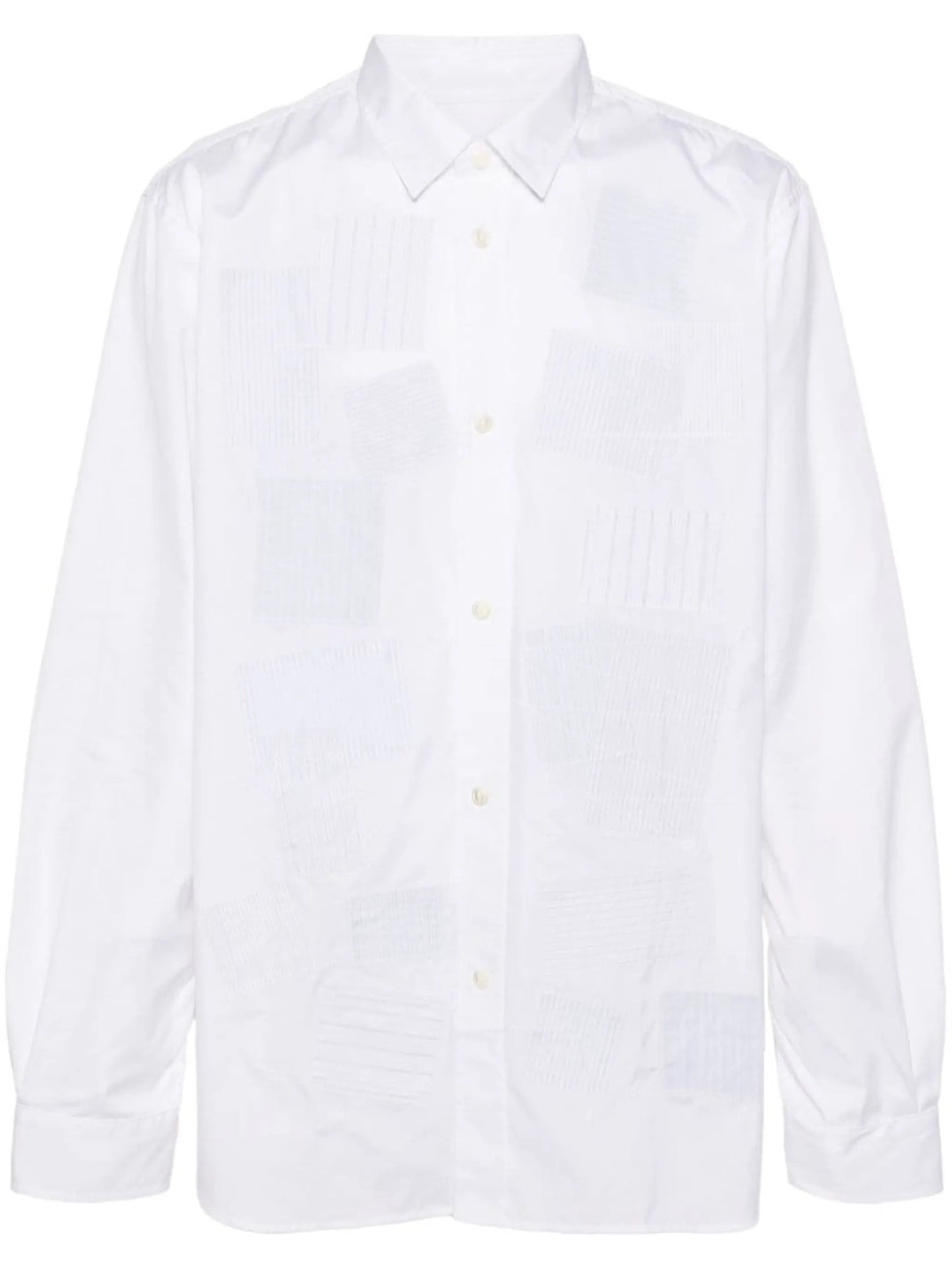 patchwork-detail cotton shirt