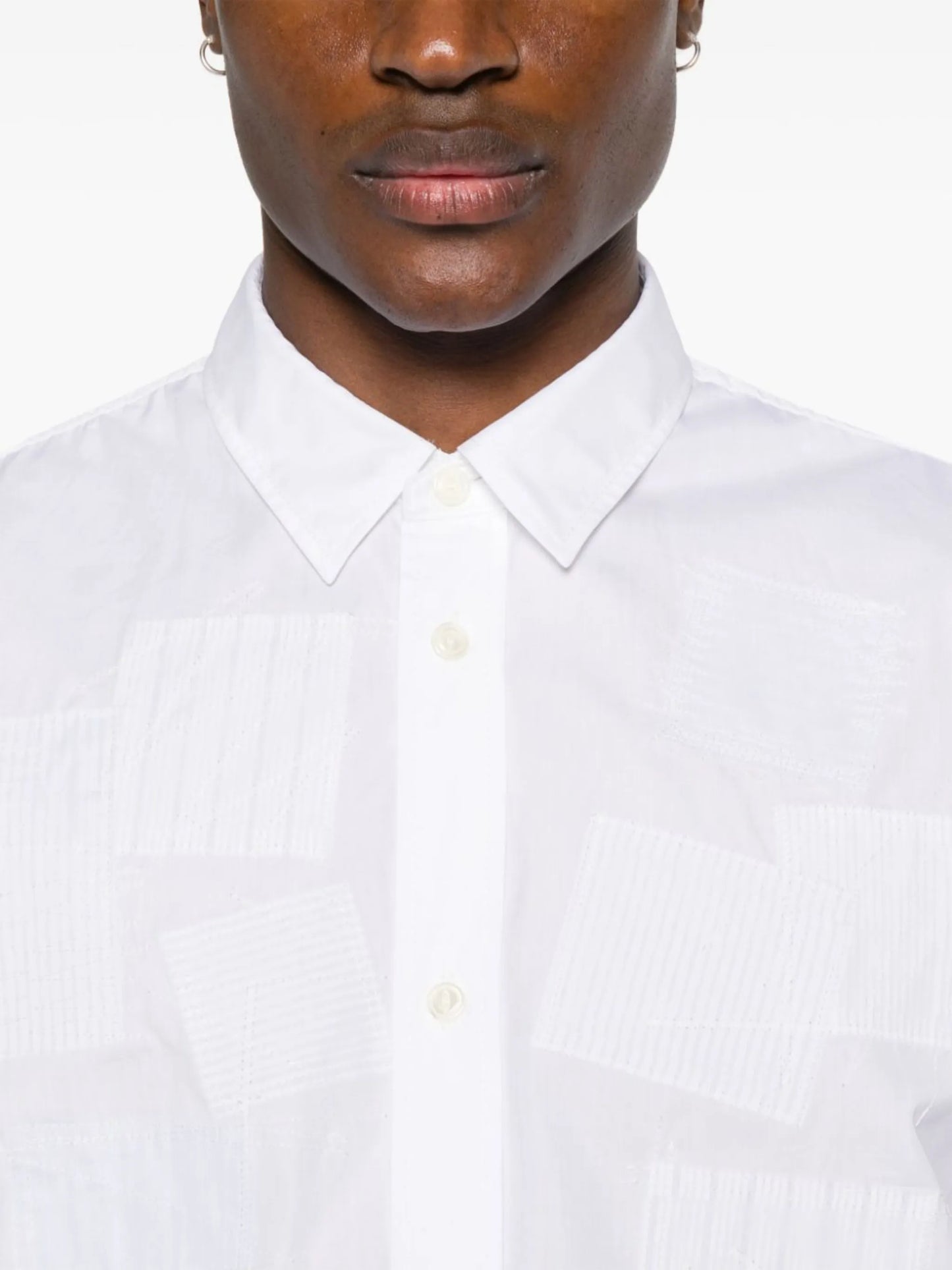 patchwork-detail cotton shirt