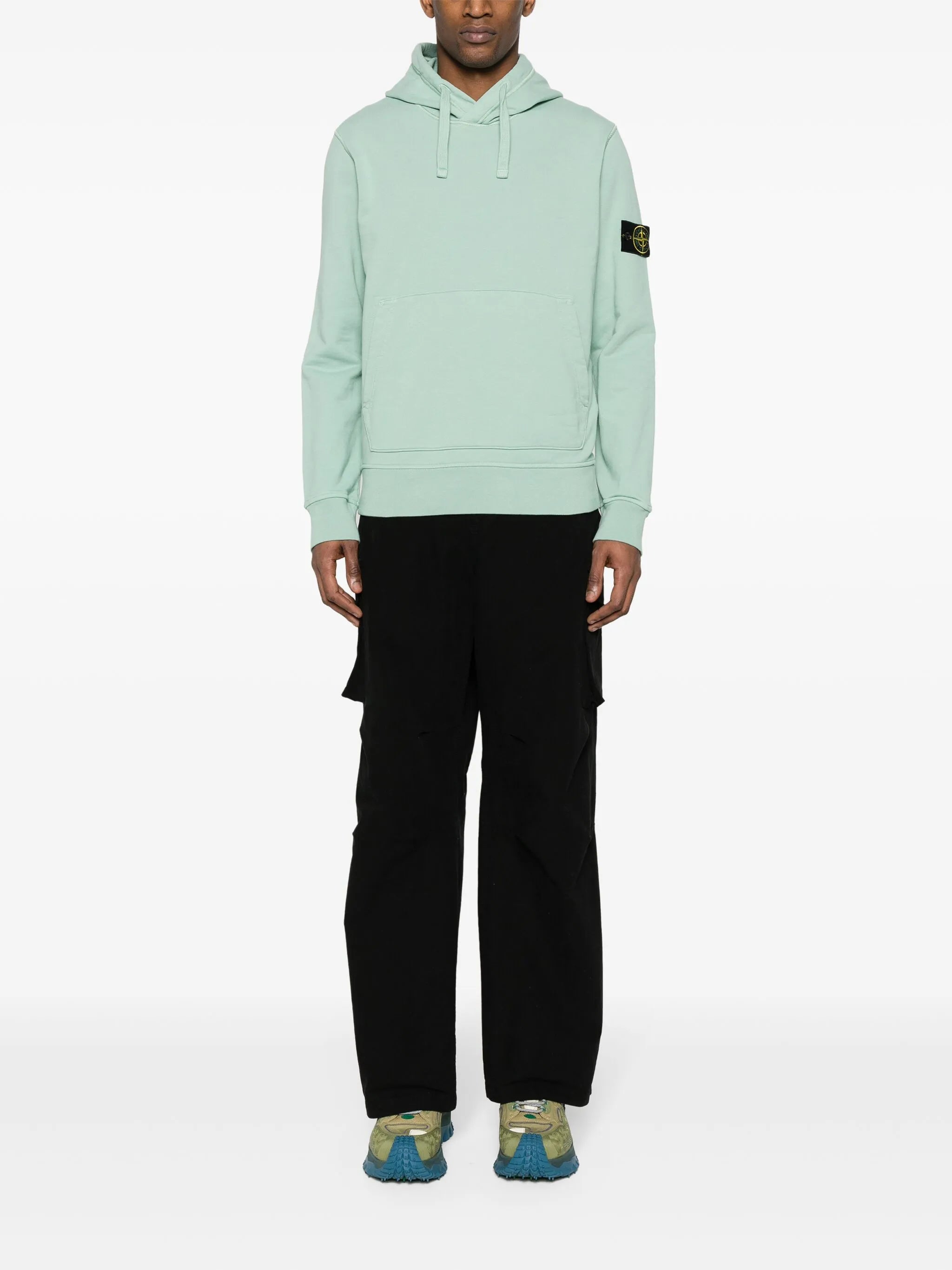 Compass-badge cotton hoodie