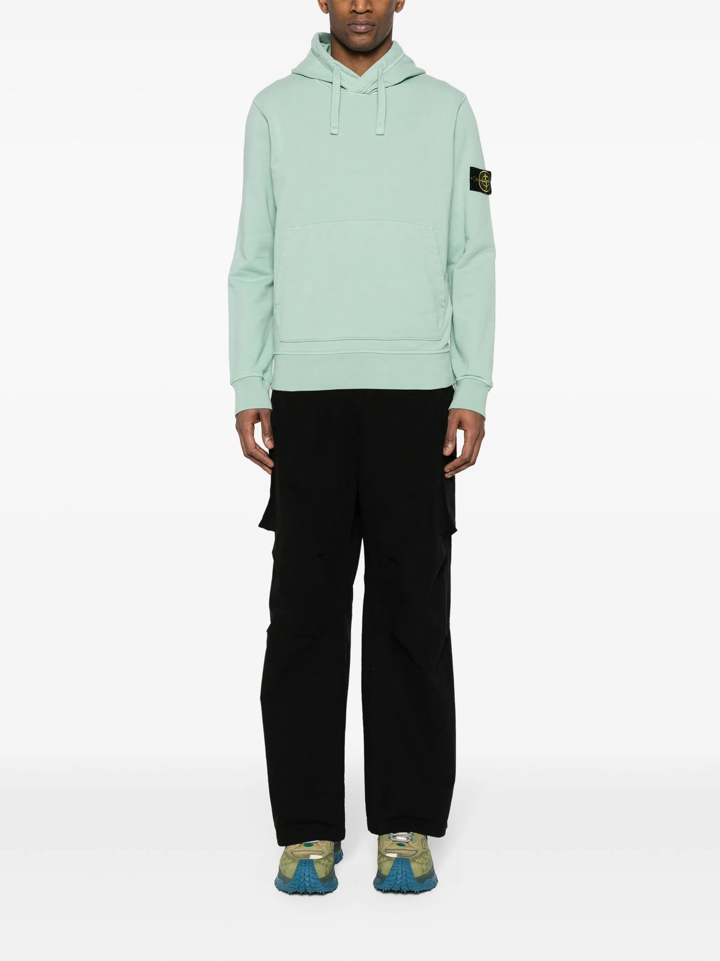 Compass-badge cotton hoodie