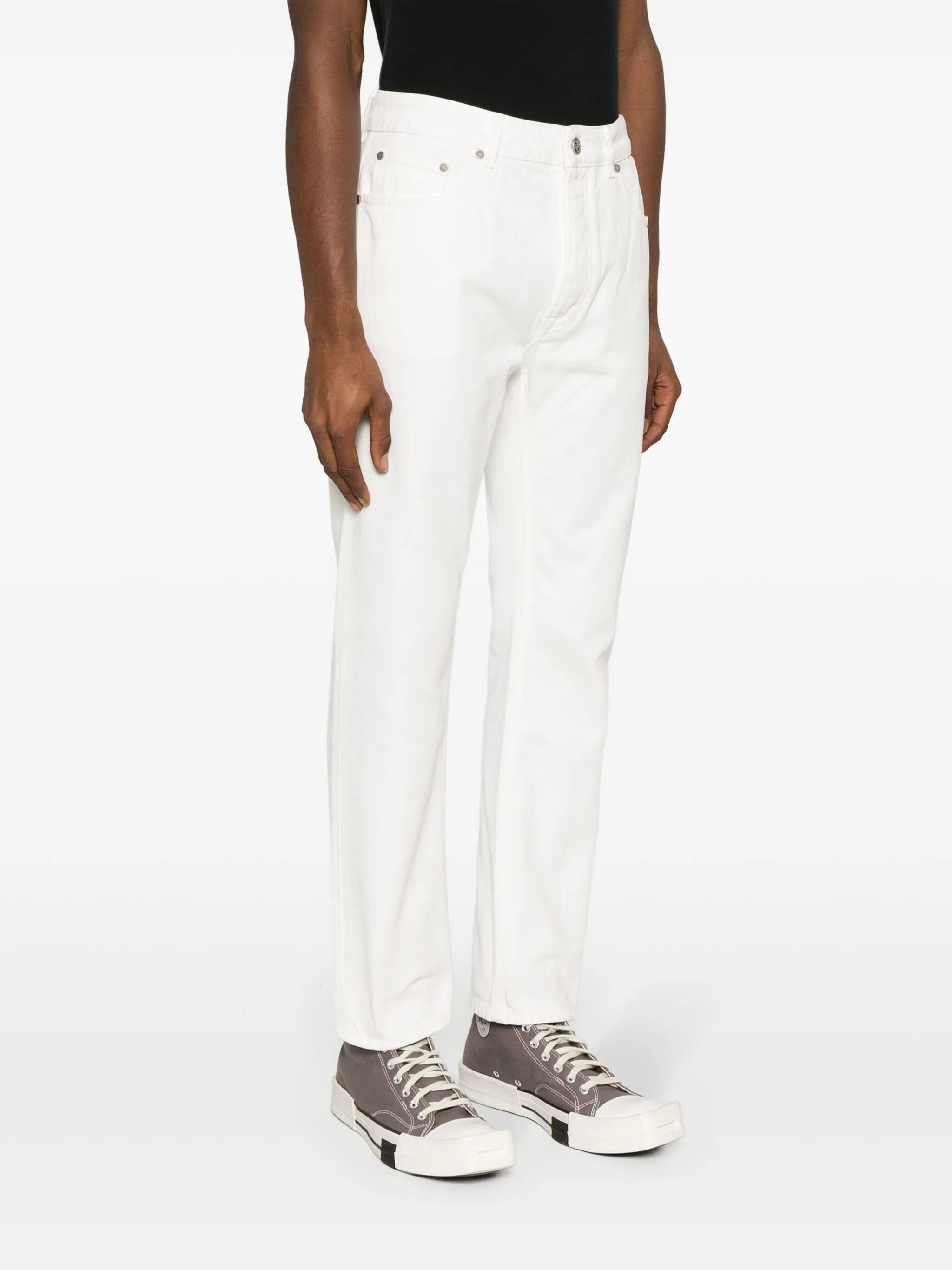 logo-embossed straight jeans