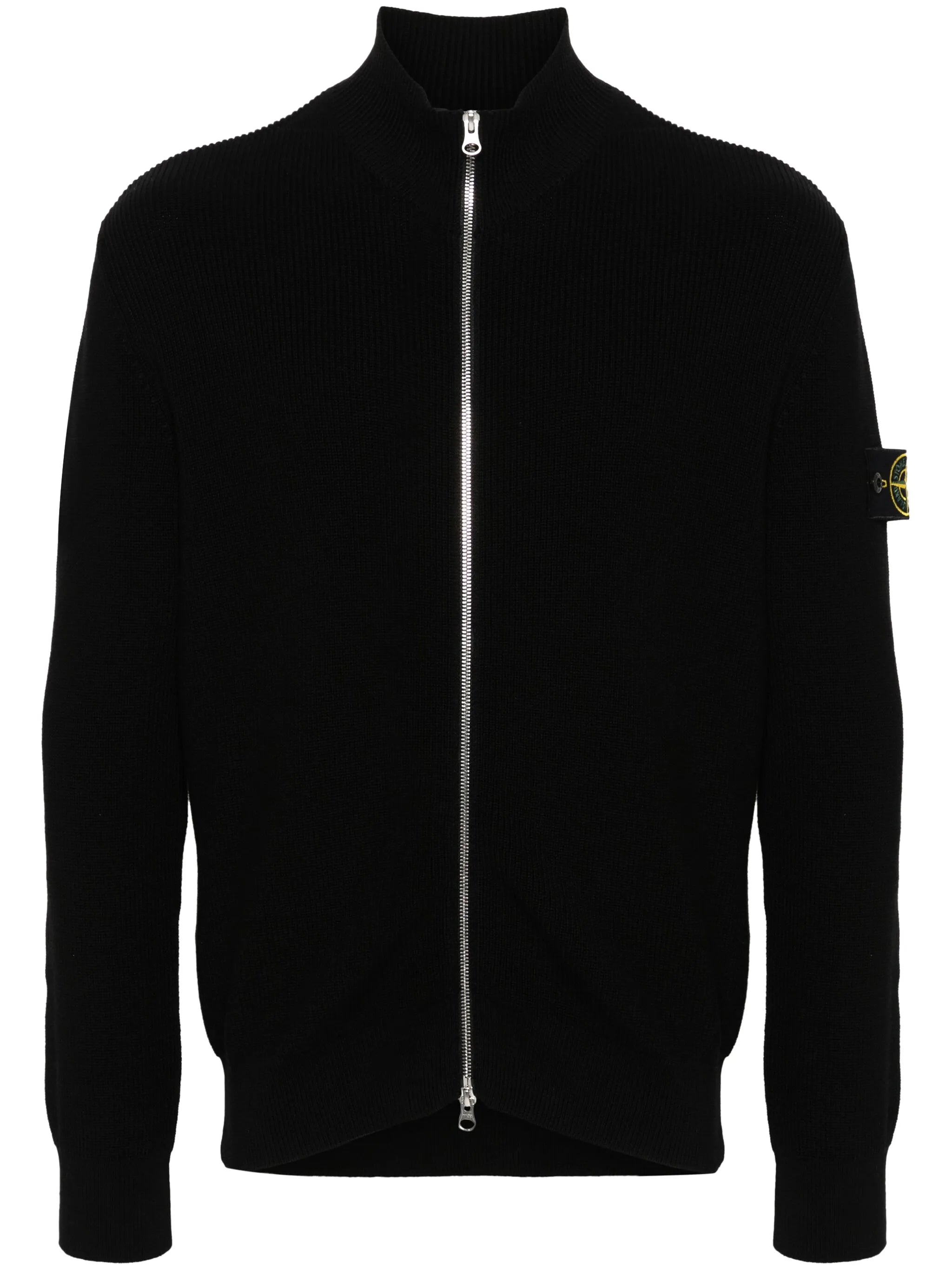 Compass-badge cardigan
