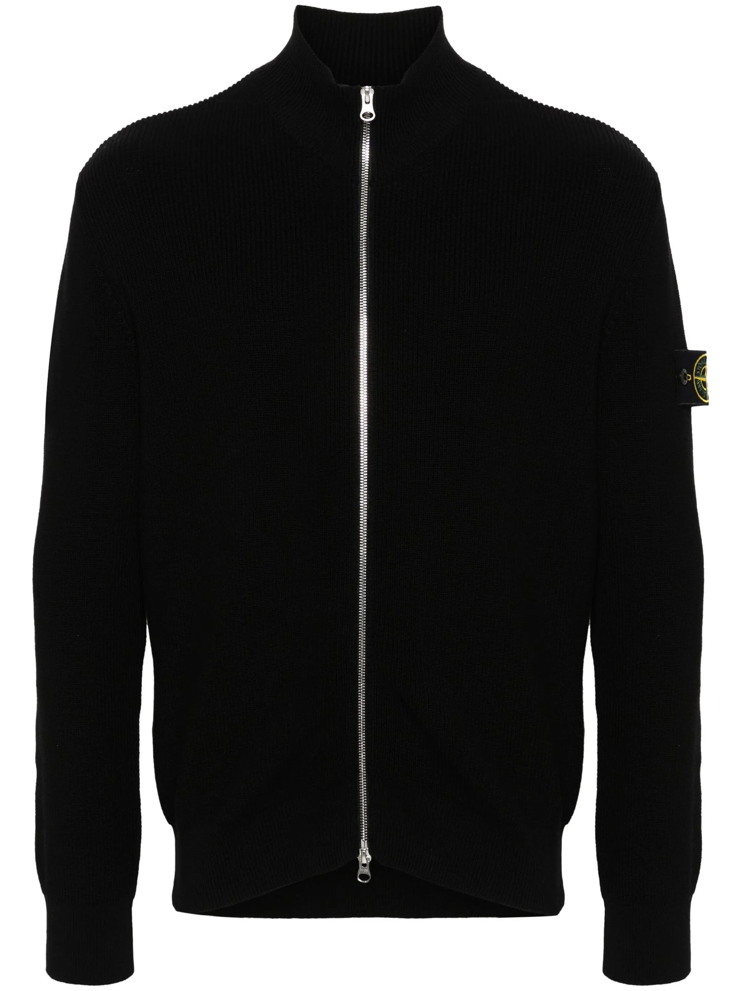 Compass-badge cardigan