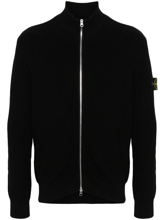 Compass-badge cardigan