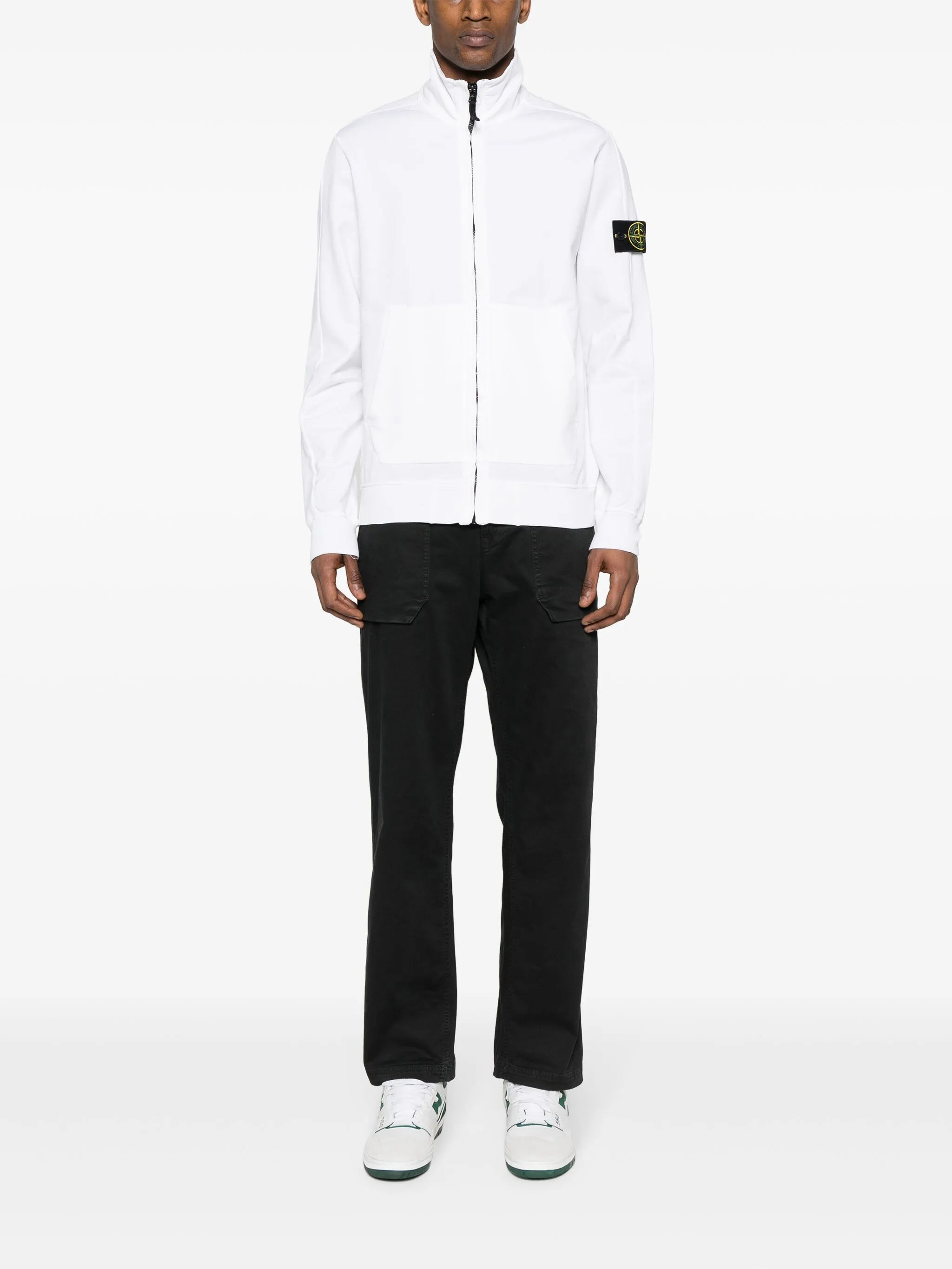 Compass cotton zip-up hoodie