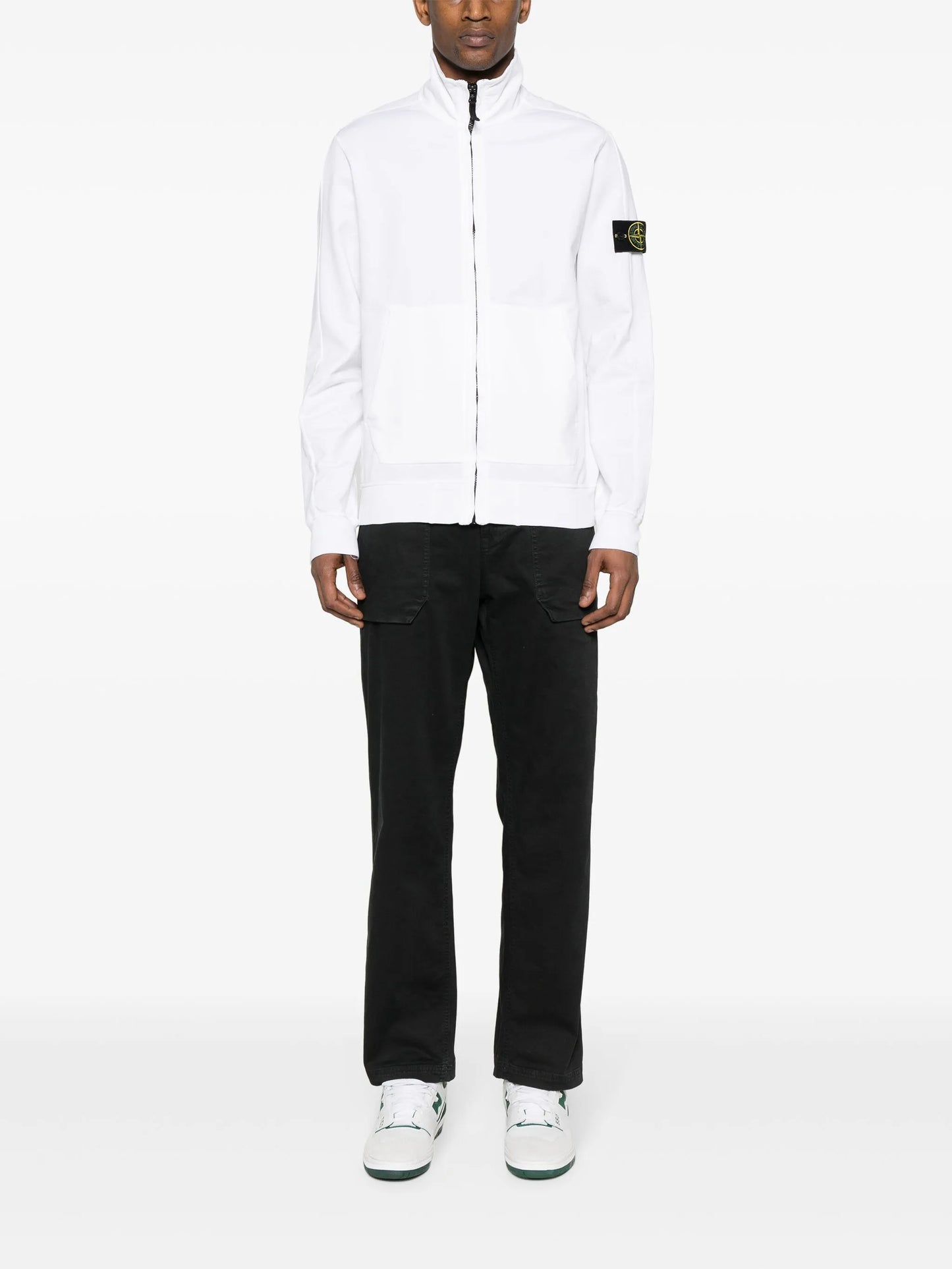 Compass cotton zip-up hoodie