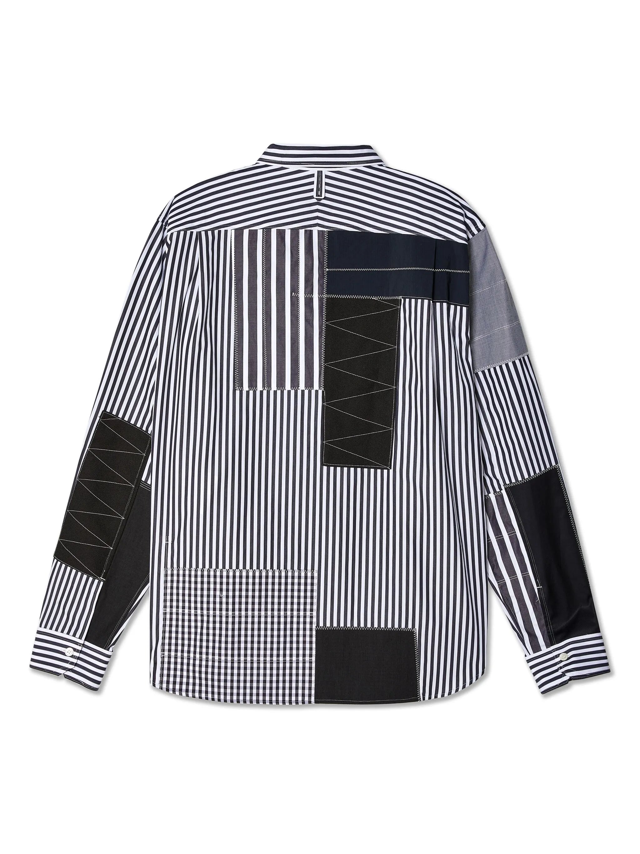 patchwork striped cotton shirt