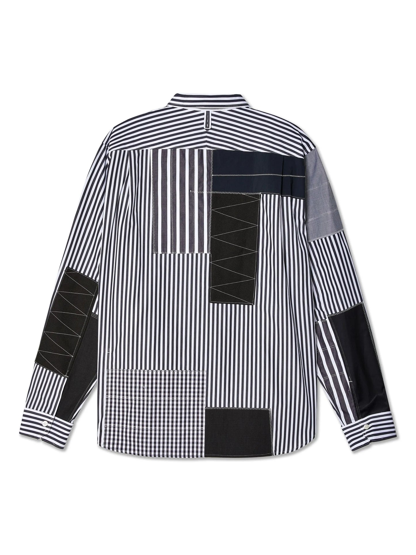 patchwork striped cotton shirt