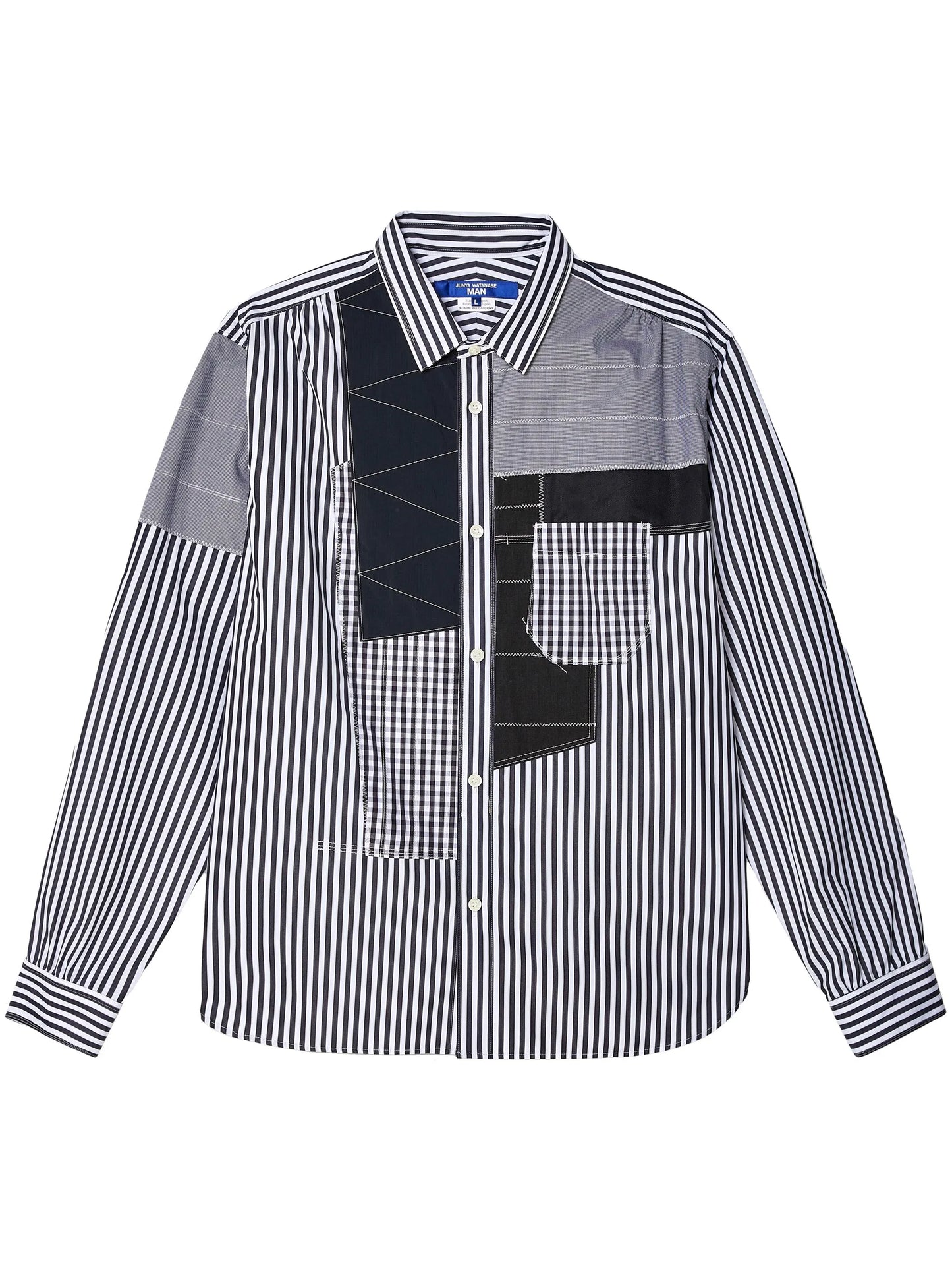 patchwork striped cotton shirt