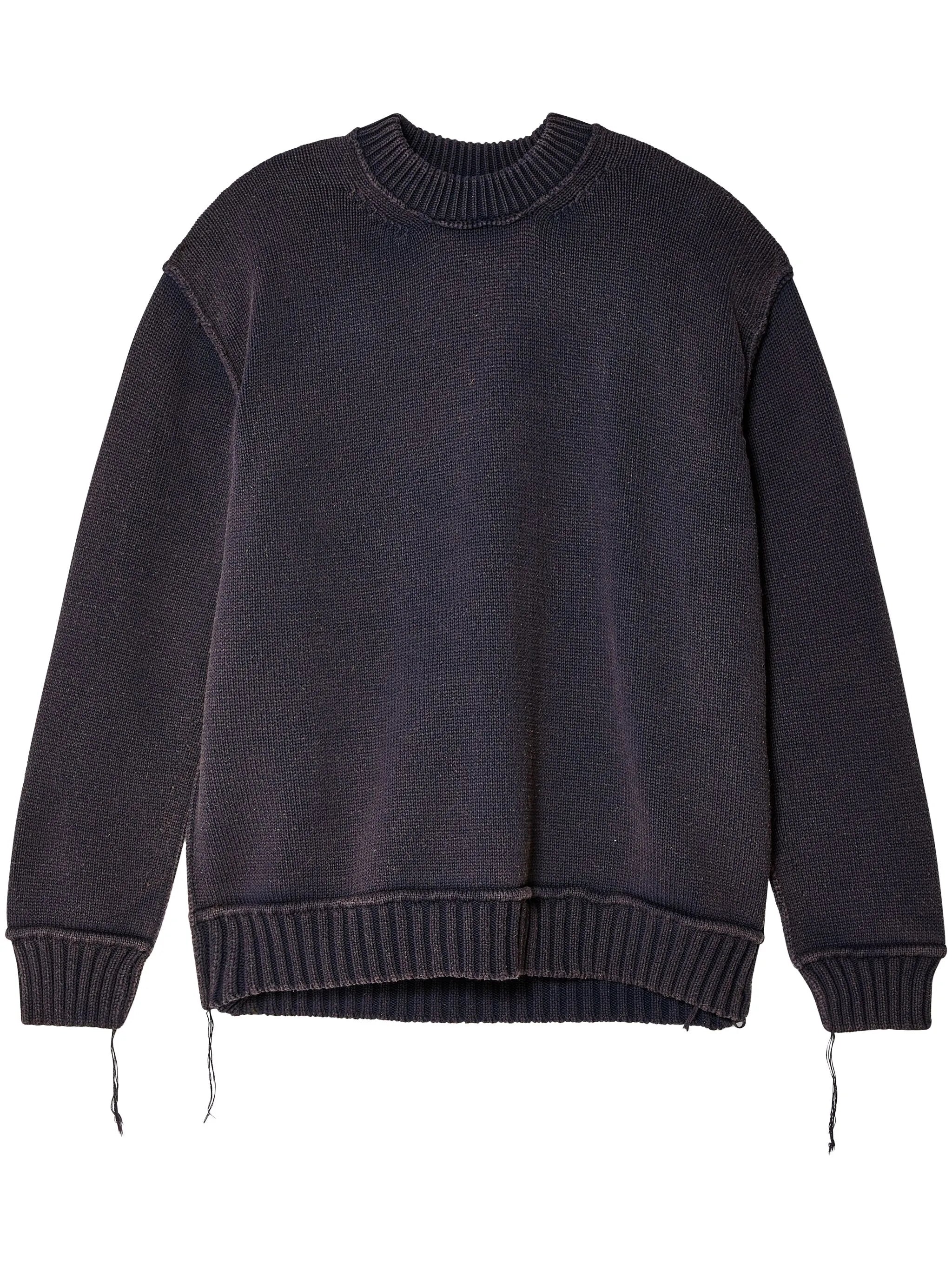 distressed-effect cotton jumper
