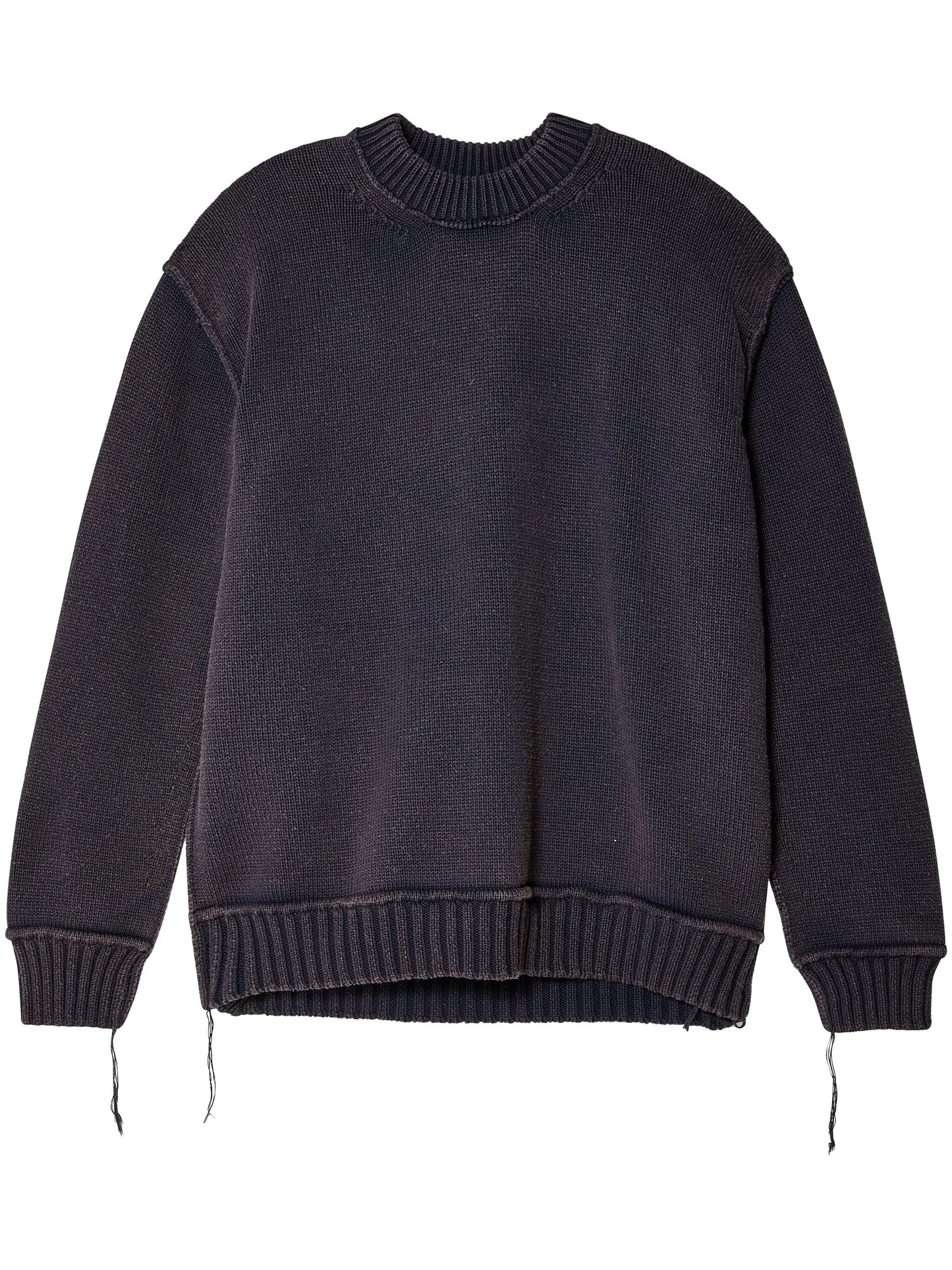 distressed-effect cotton jumper