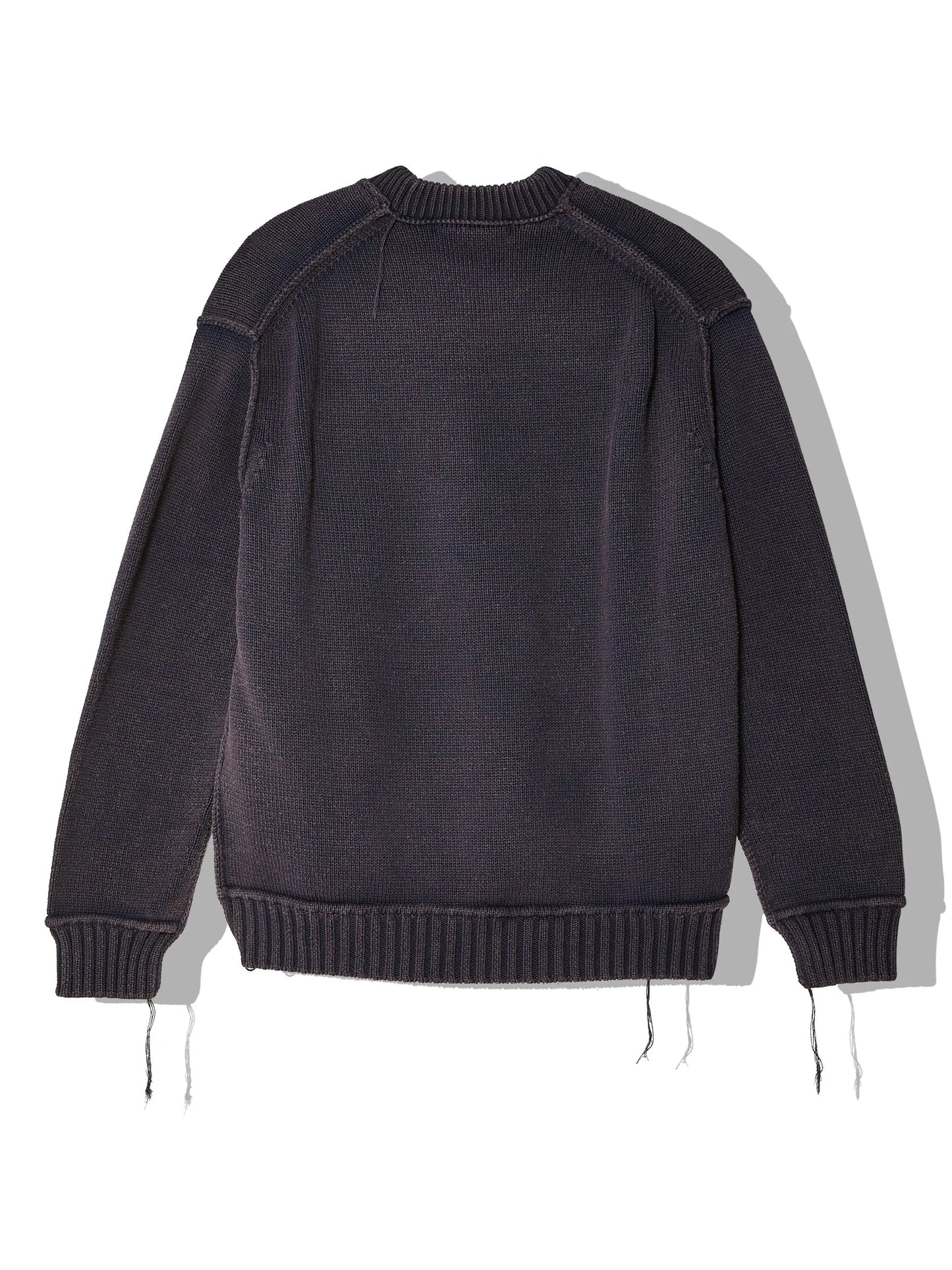 distressed-effect cotton jumper