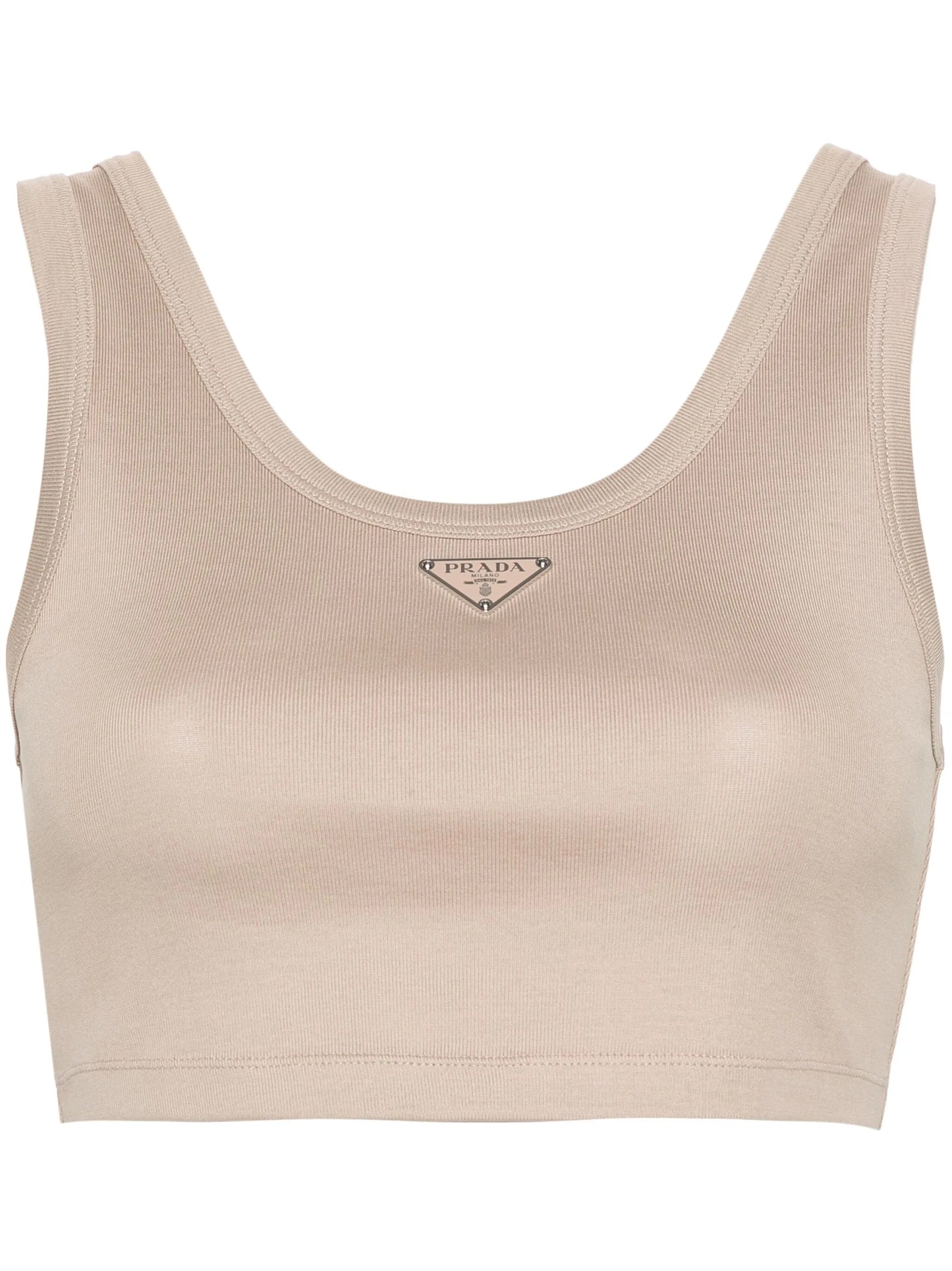 logo-plaque cotton tank top