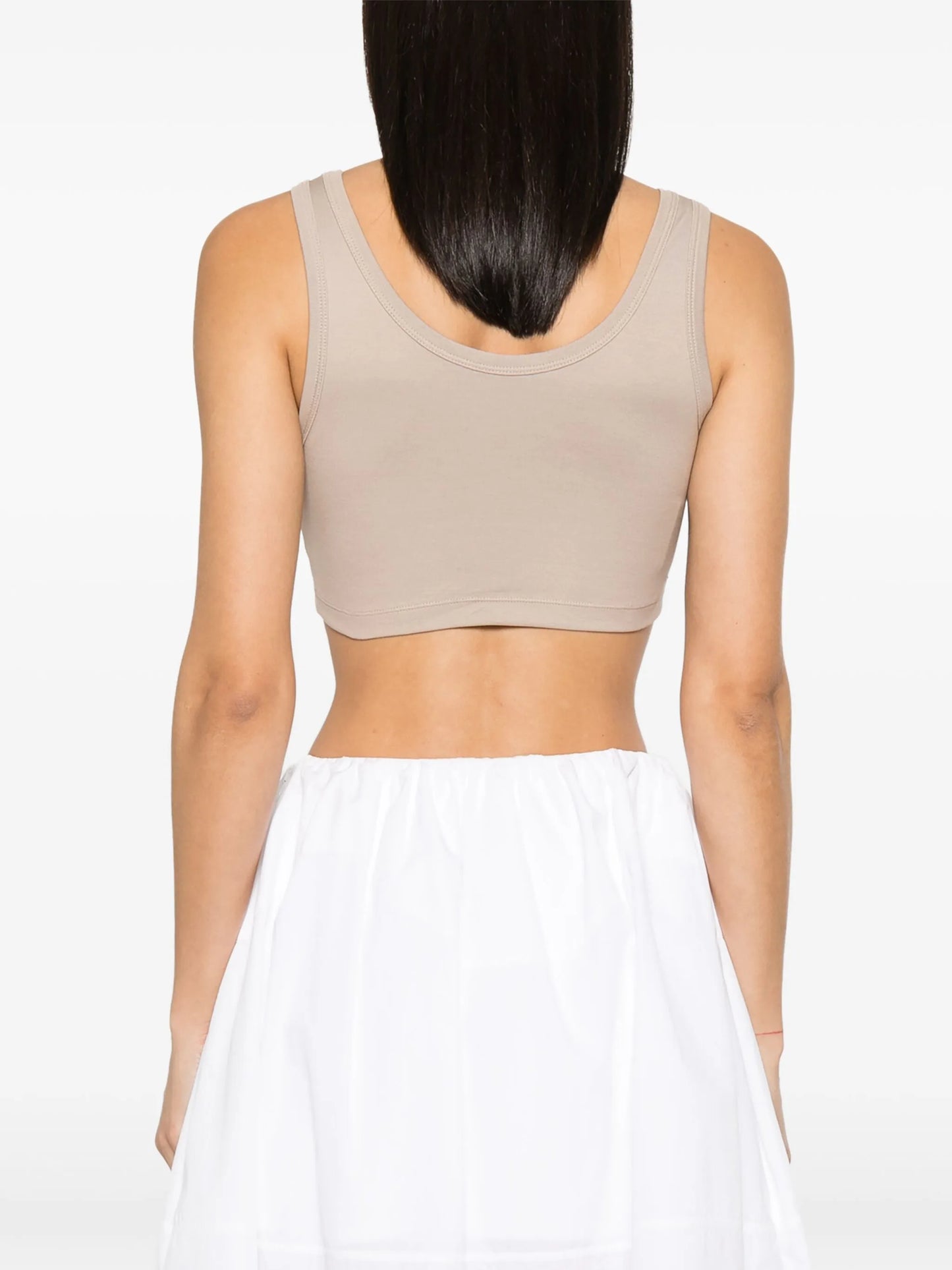logo-plaque cotton tank top