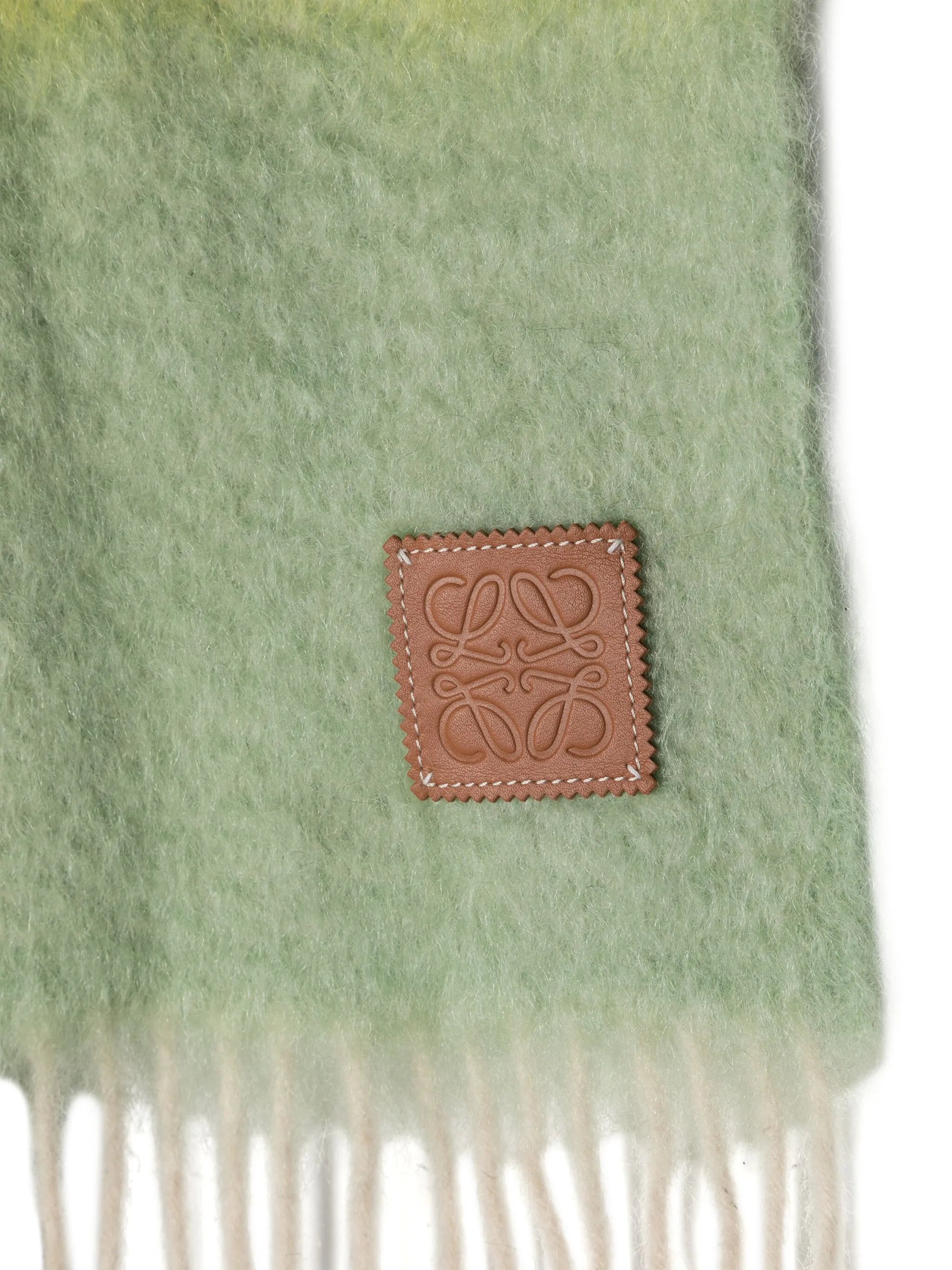 logo-patch striped brushed scarf
