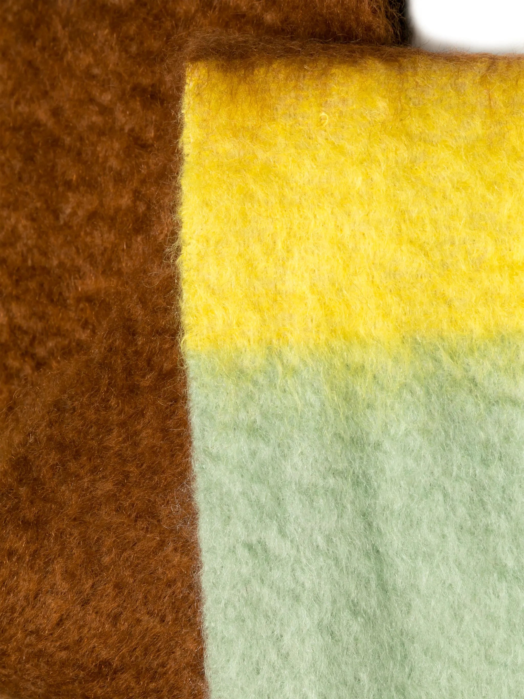 logo-patch striped brushed scarf