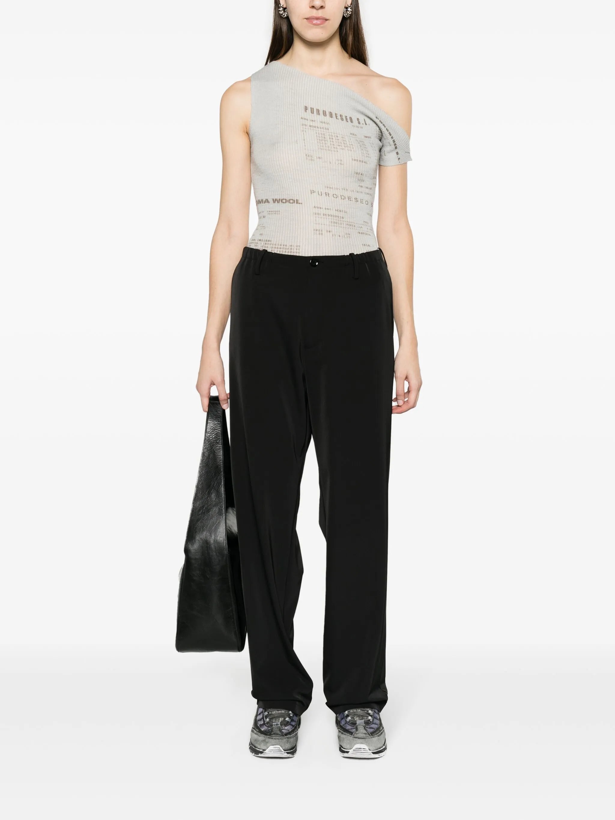 single-stitch high-waist trousers