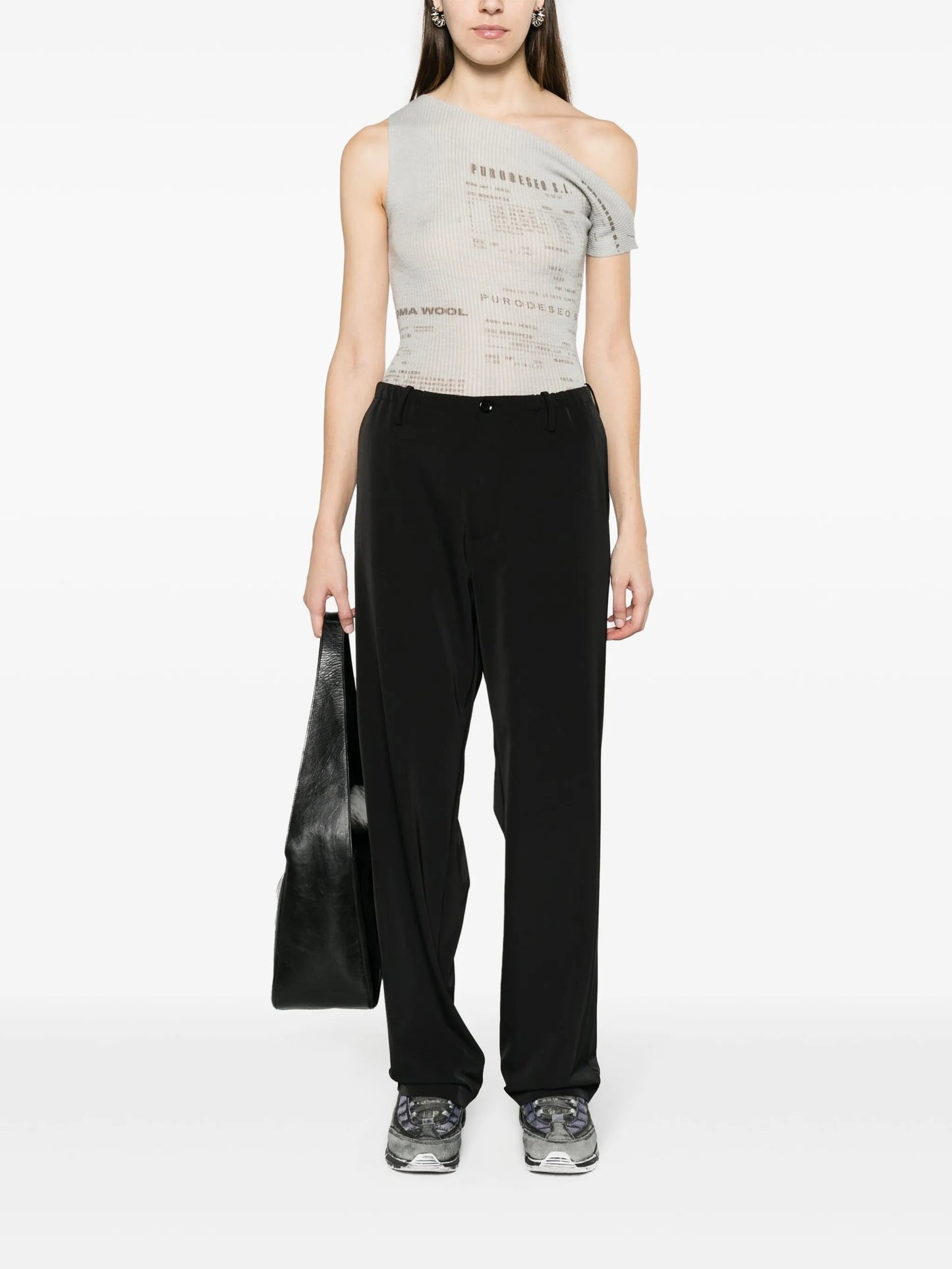 single-stitch high-waist trousers