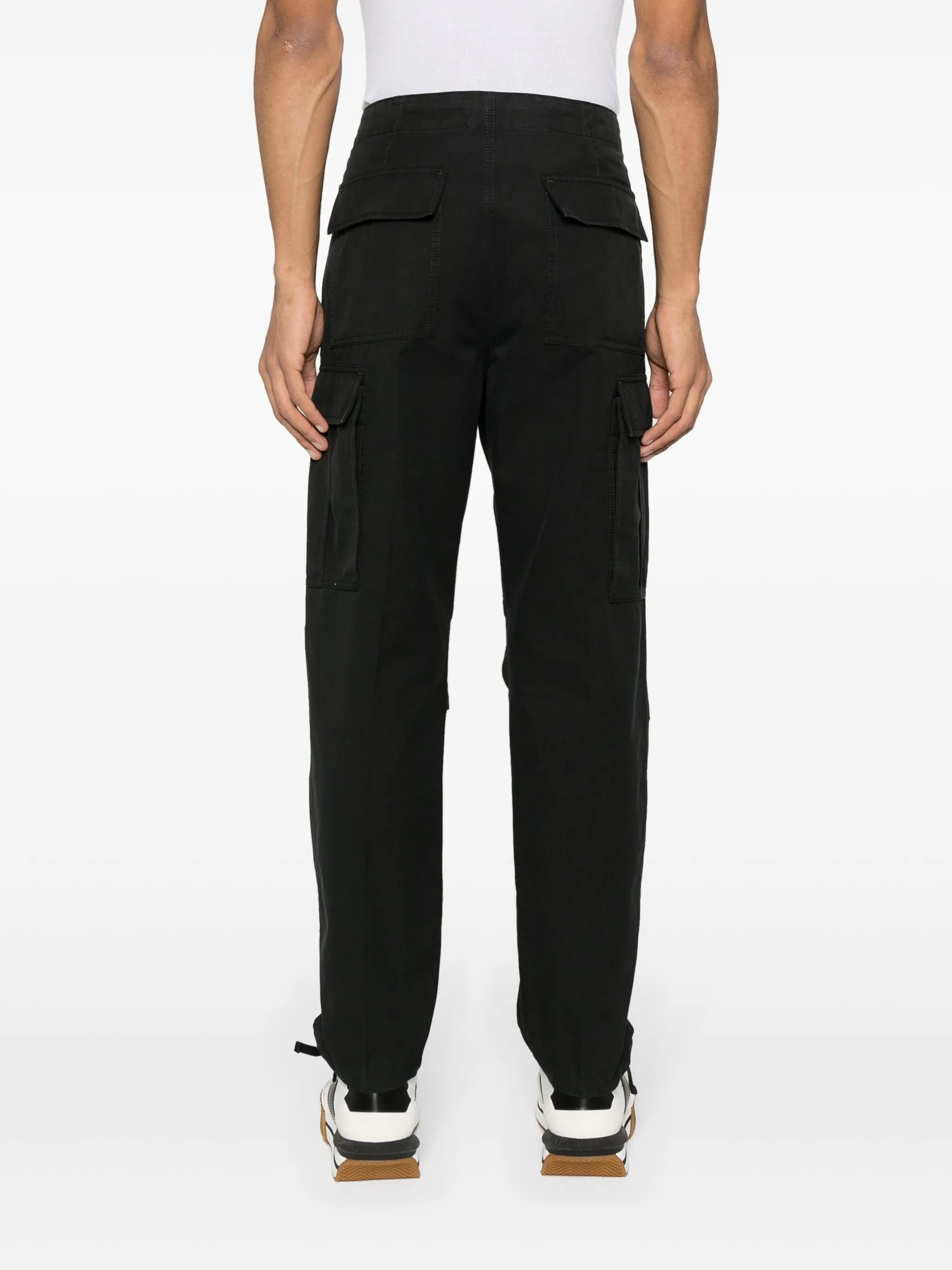 cargo-pockets twill trousers