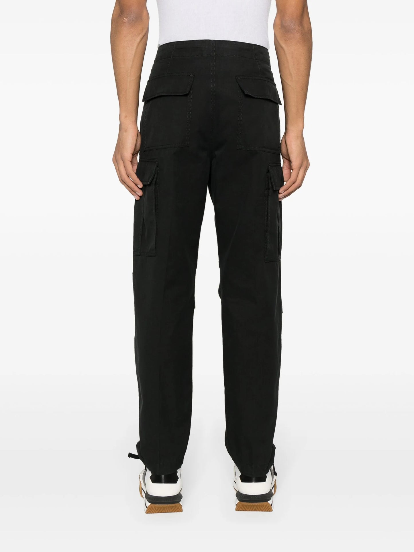 cargo-pockets twill trousers
