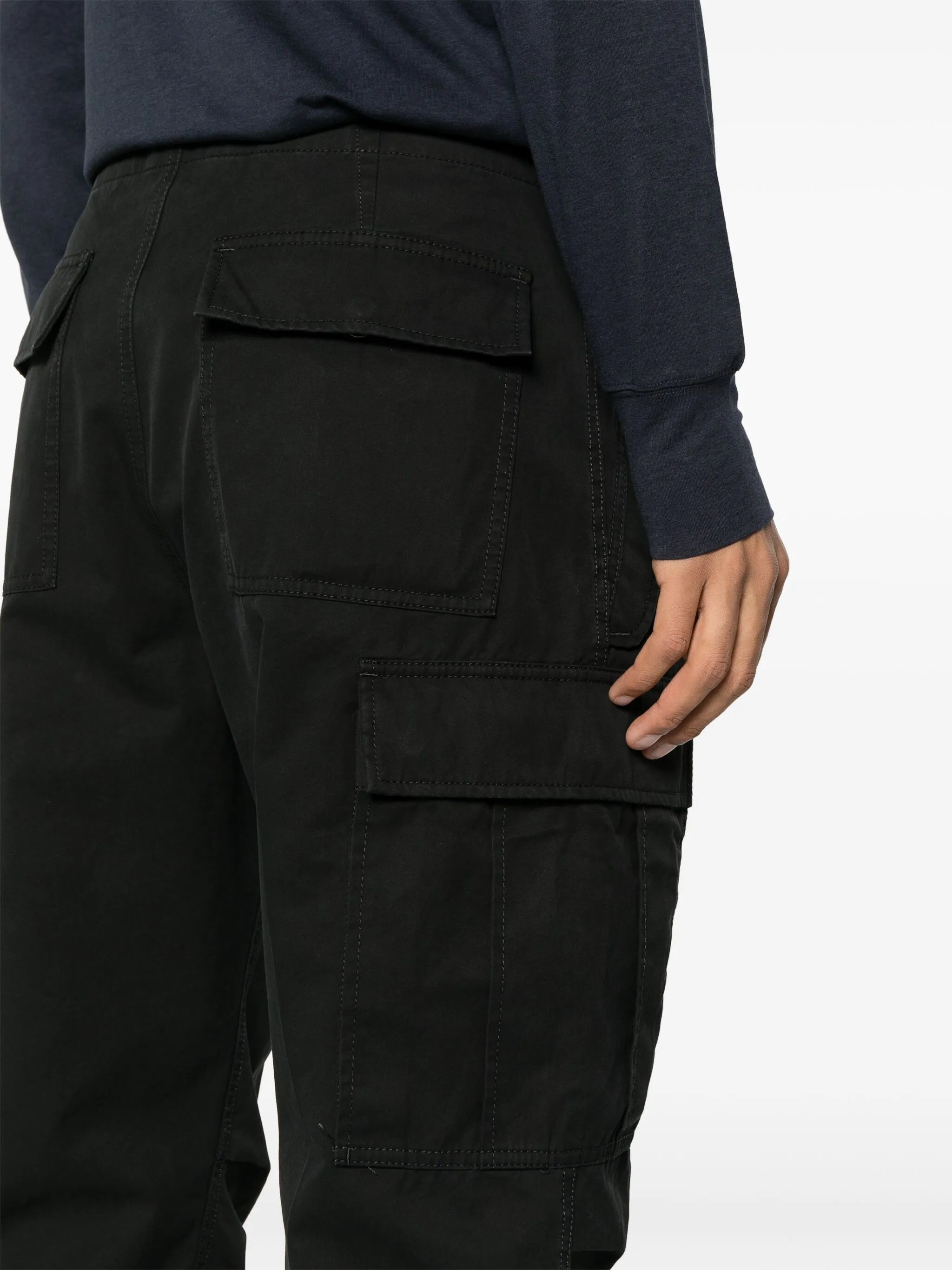 cargo-pockets twill trousers