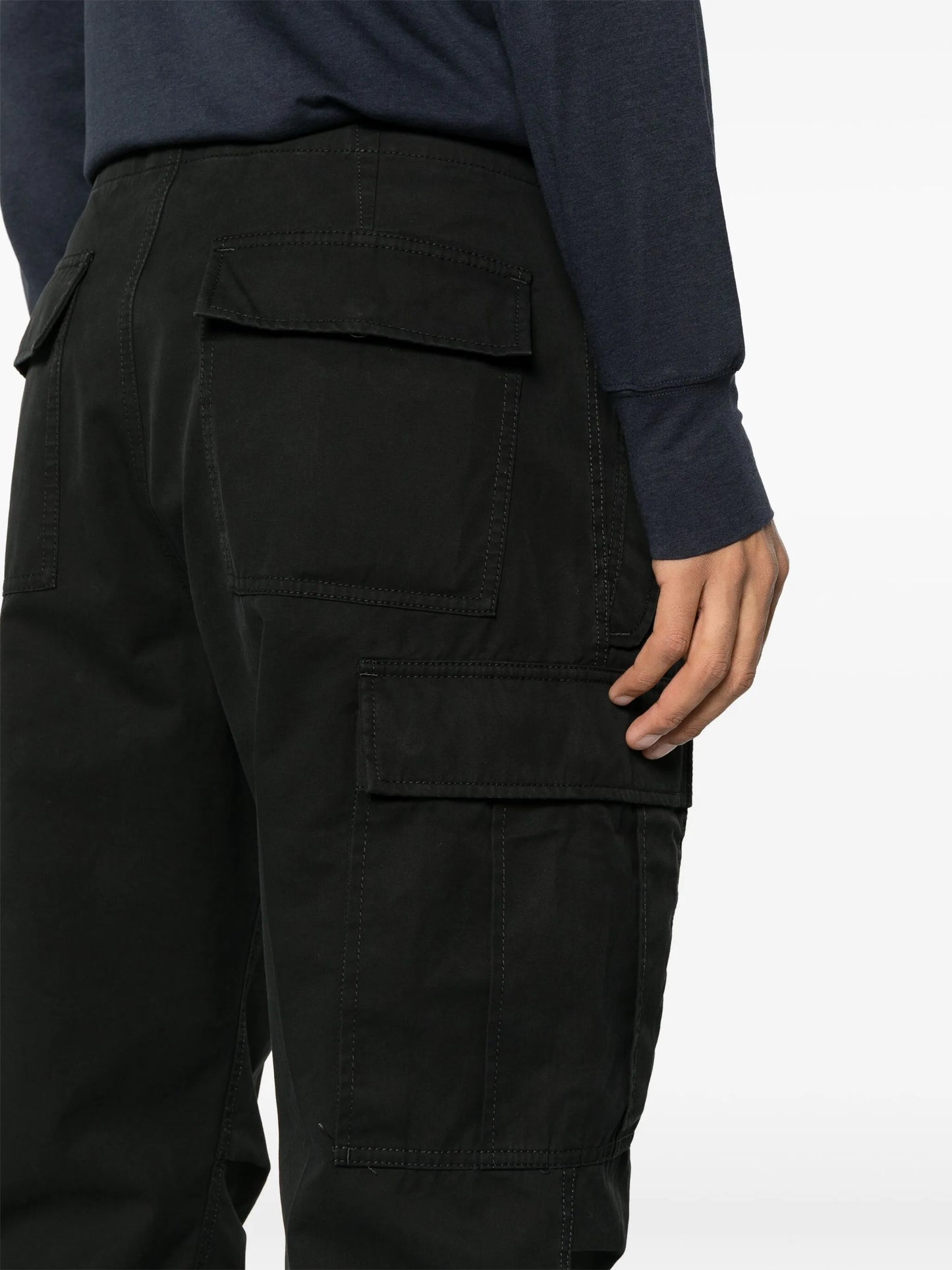 cargo-pockets twill trousers