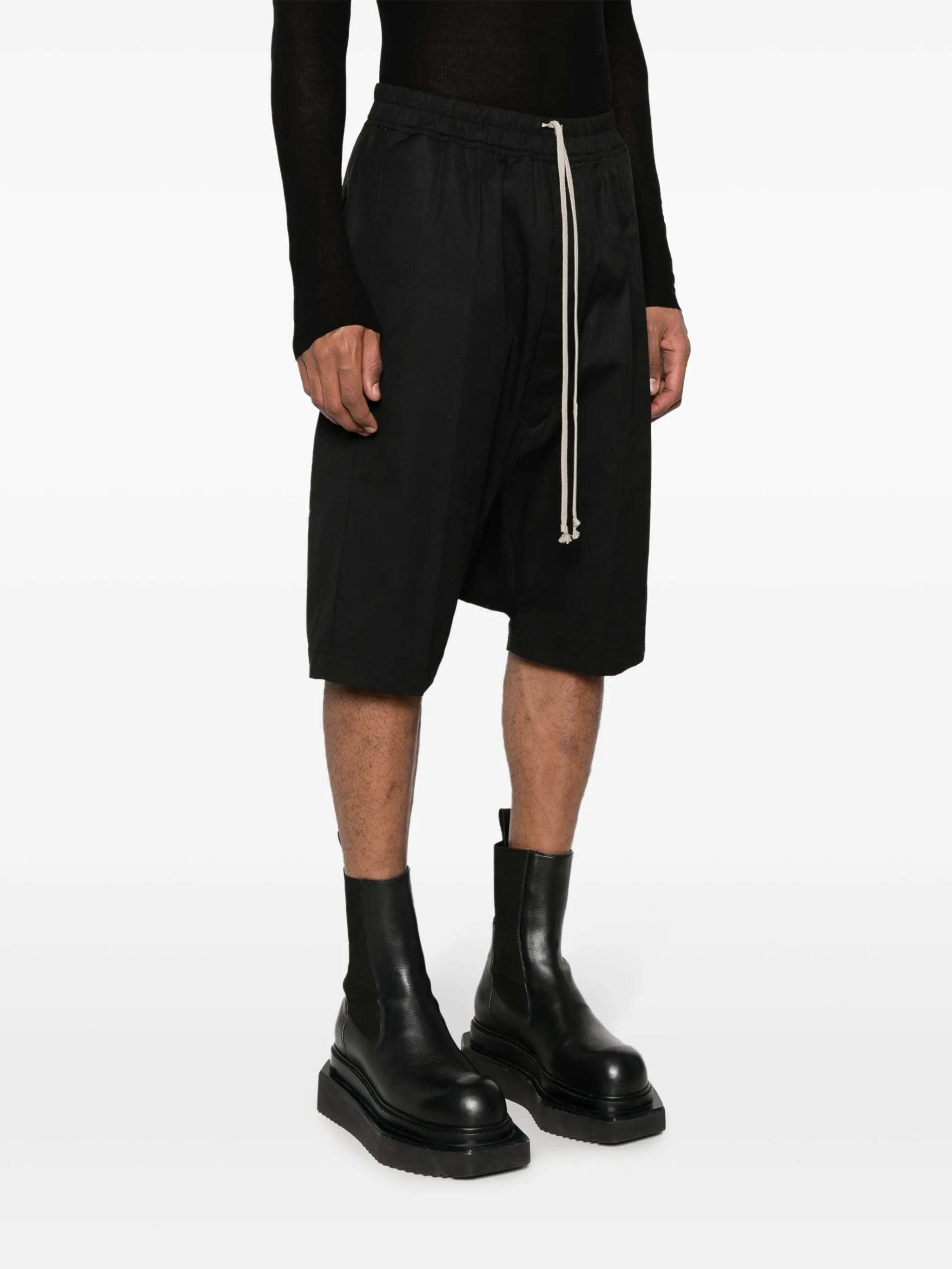 poplin drop-crotch shorts