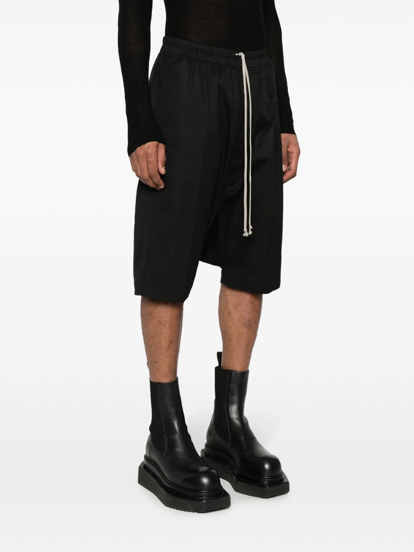 poplin drop-crotch shorts