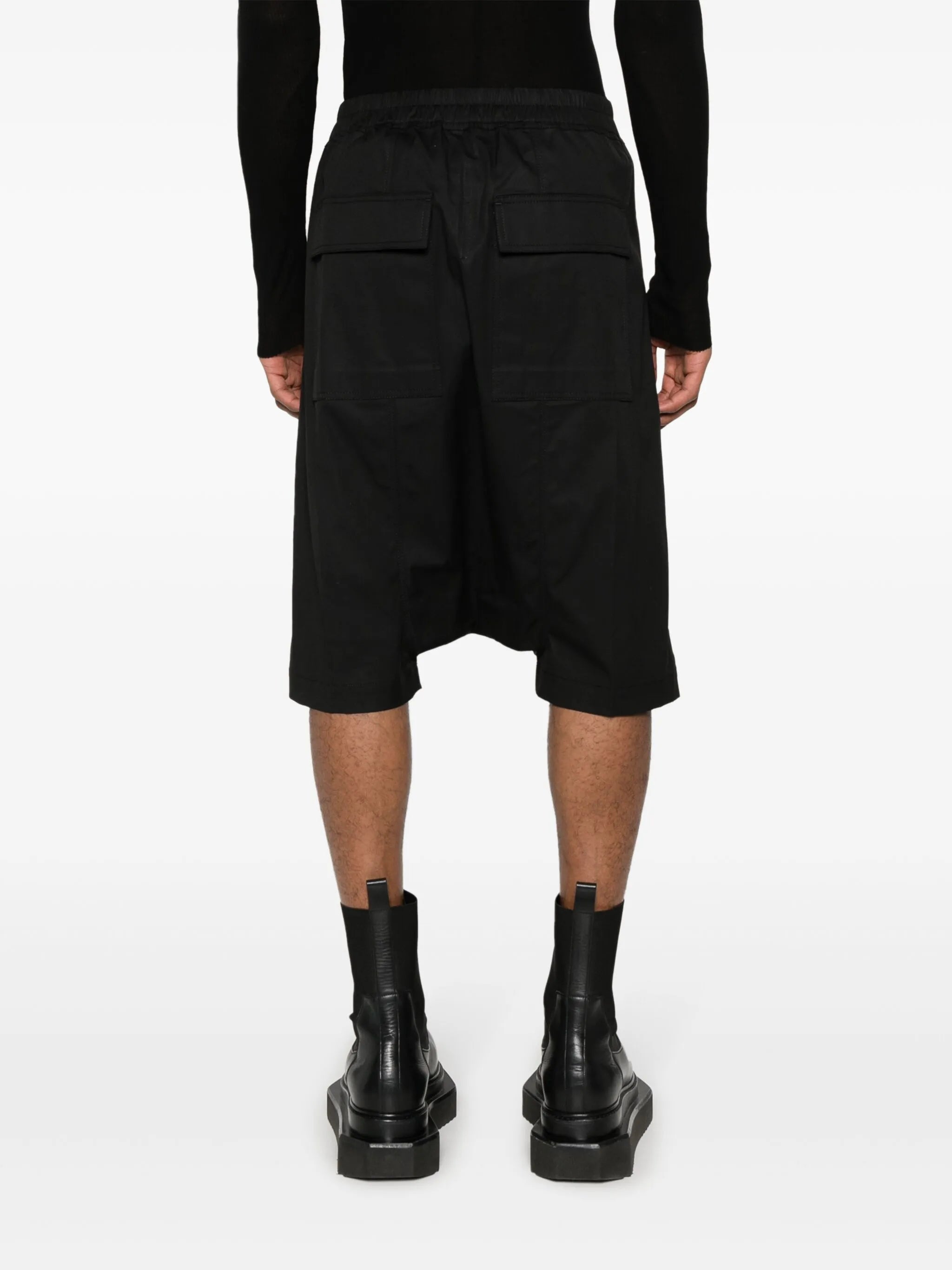 poplin drop-crotch shorts