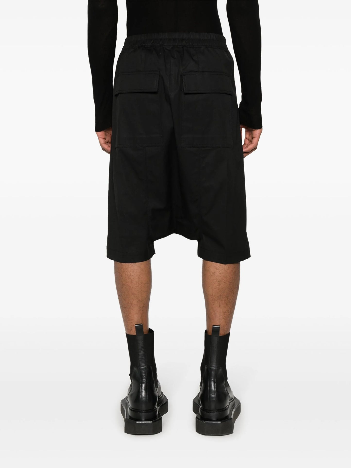 poplin drop-crotch shorts