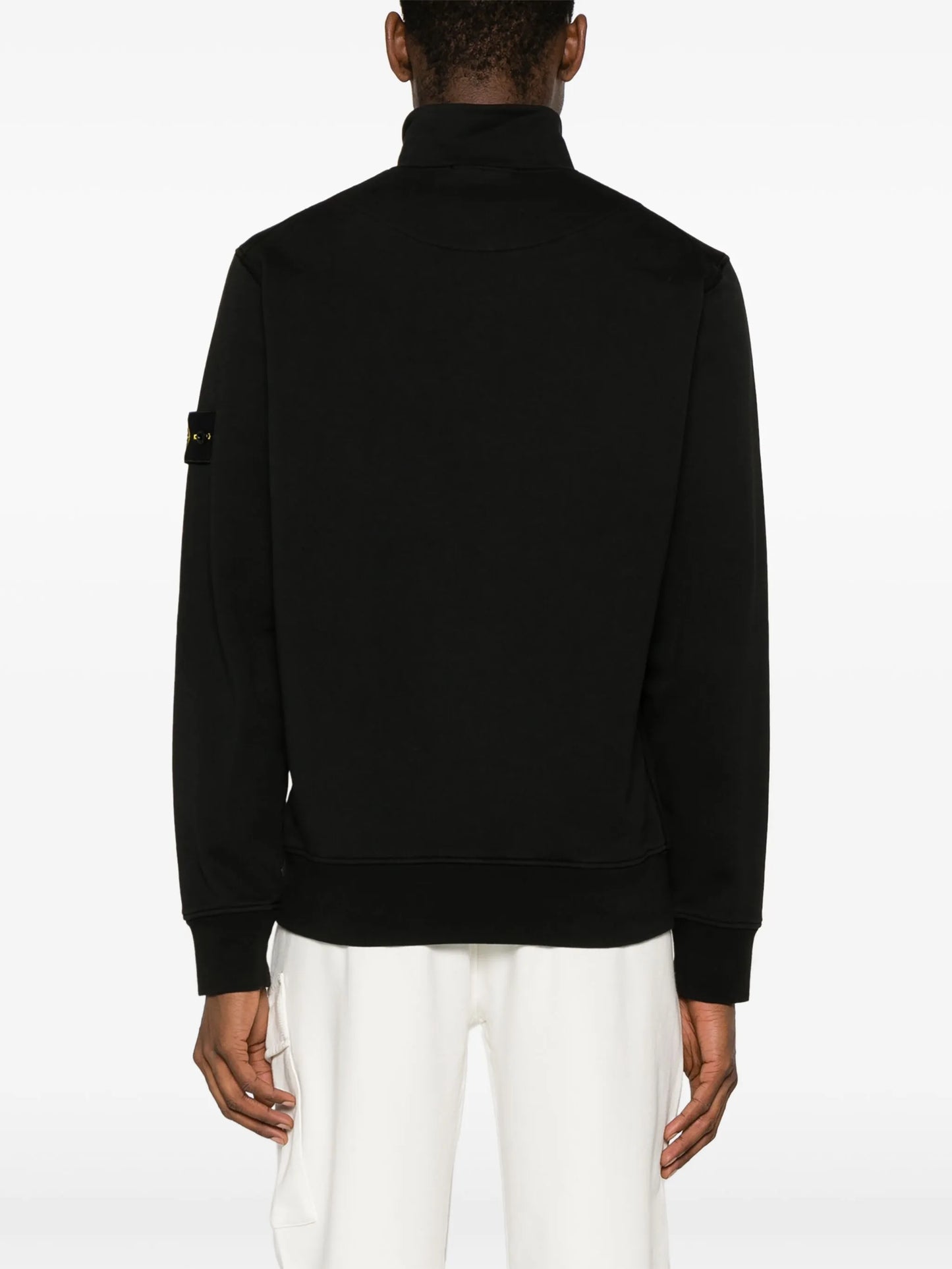 Compass-patch zip-up sweatshirt