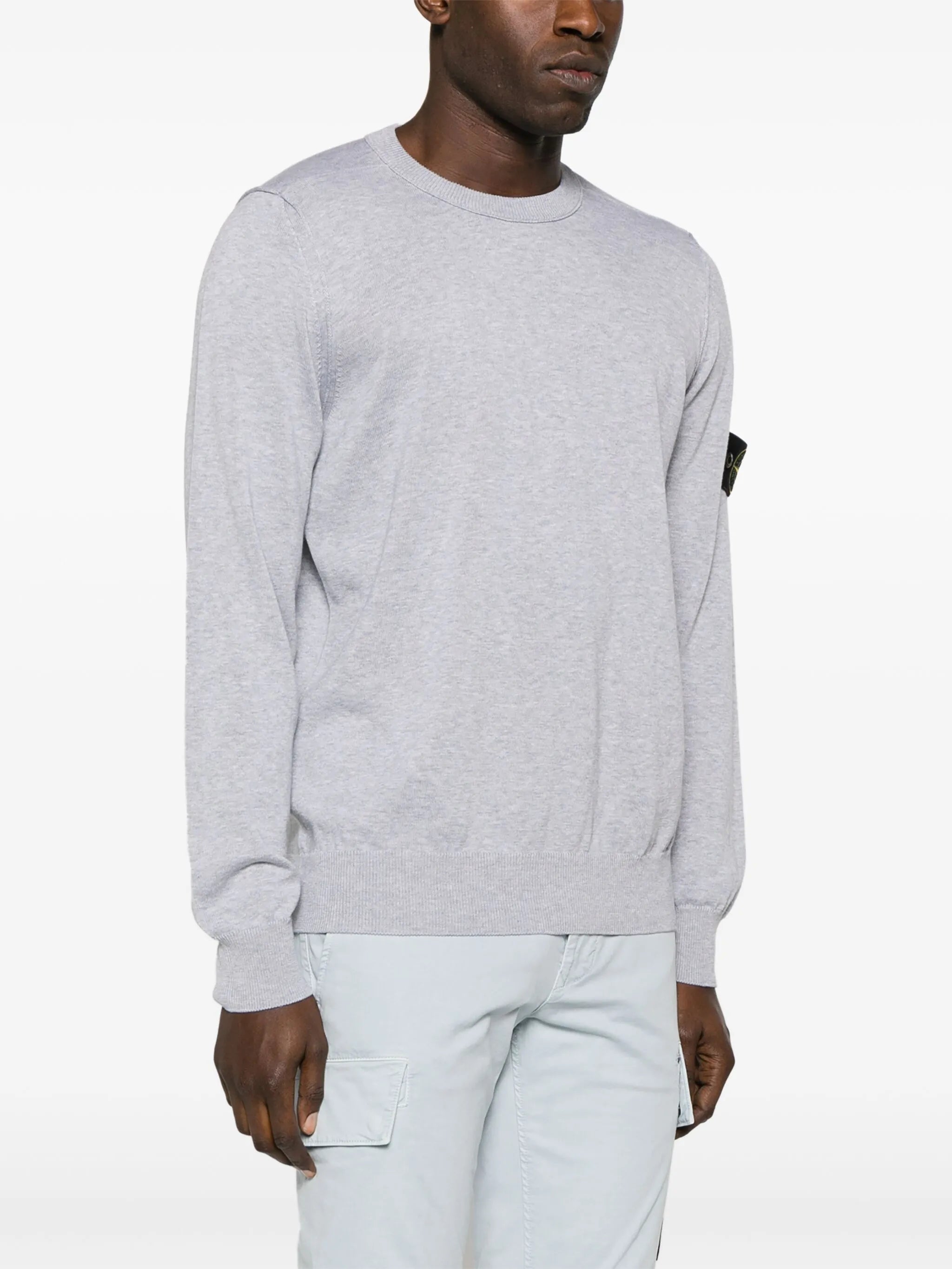 Compass-badge cotton jumper