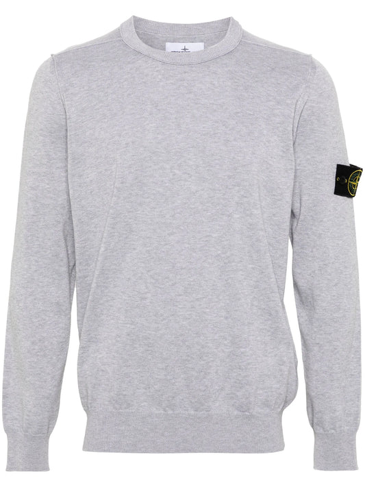 Compass-badge cotton jumper