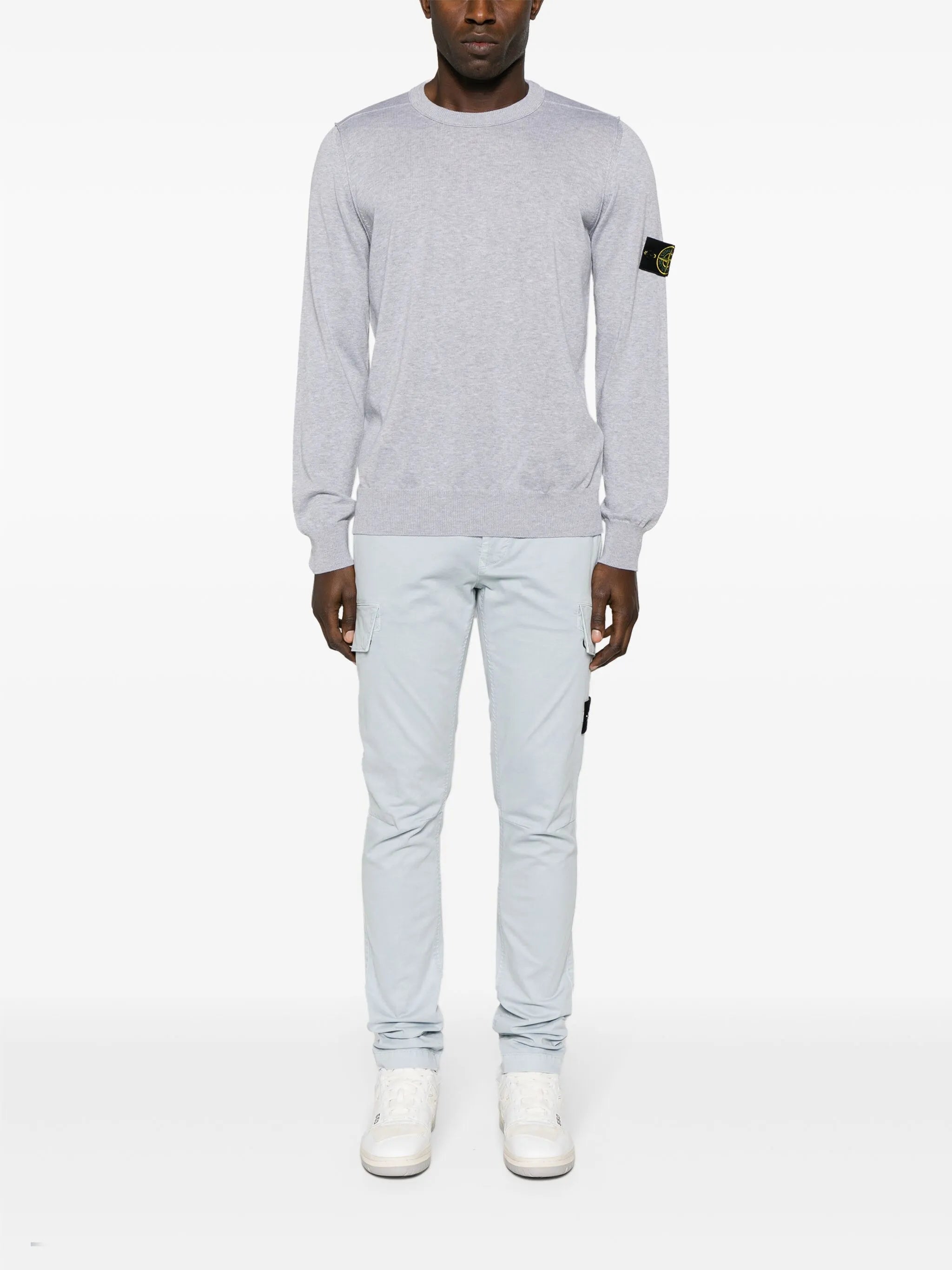 Compass-badge cotton jumper