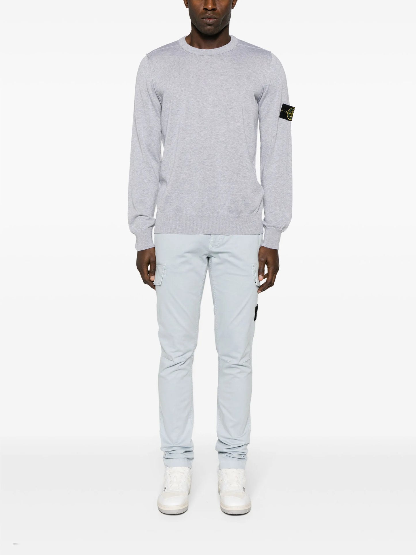 Compass-badge cotton jumper