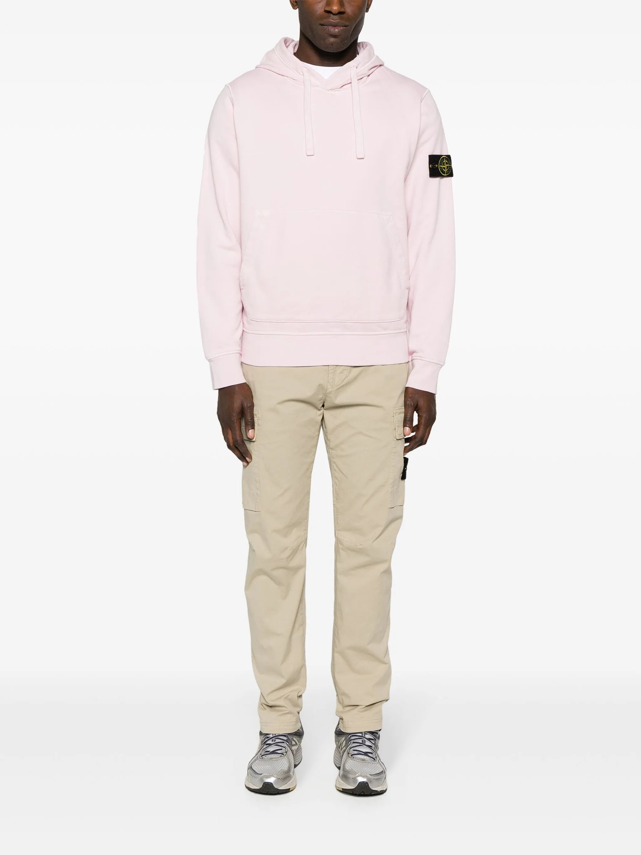 Compass-badge cotton hoodie