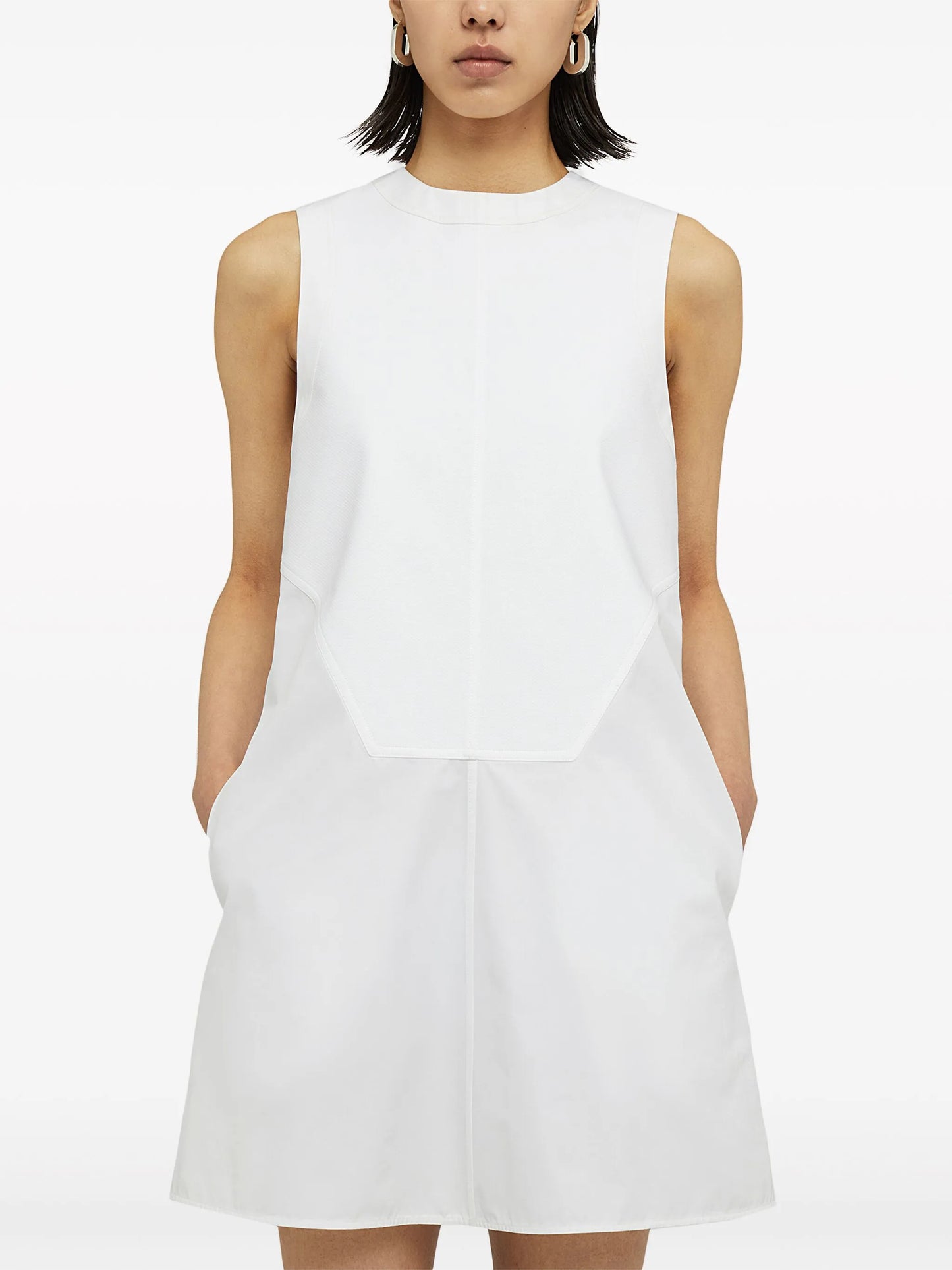 panelled cotton minidress