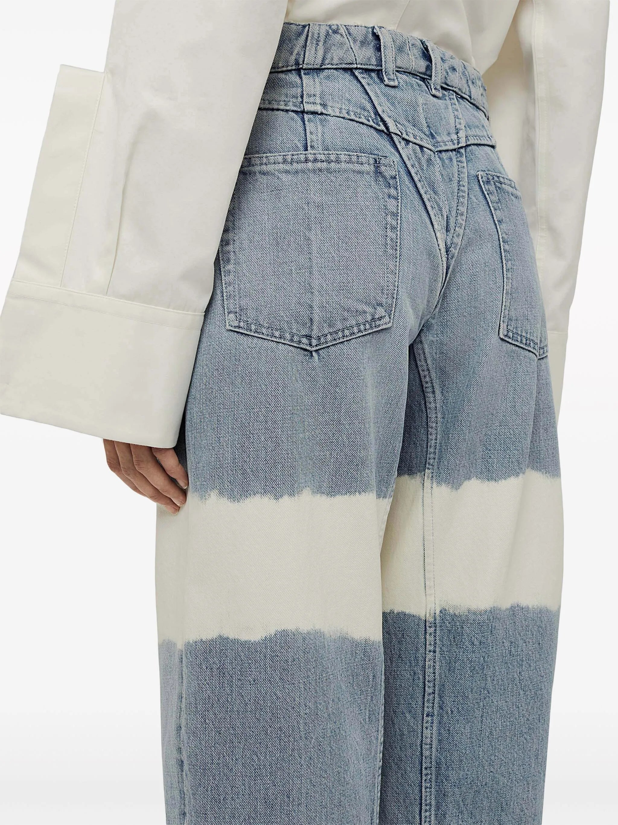 high-waist colour-block jeans