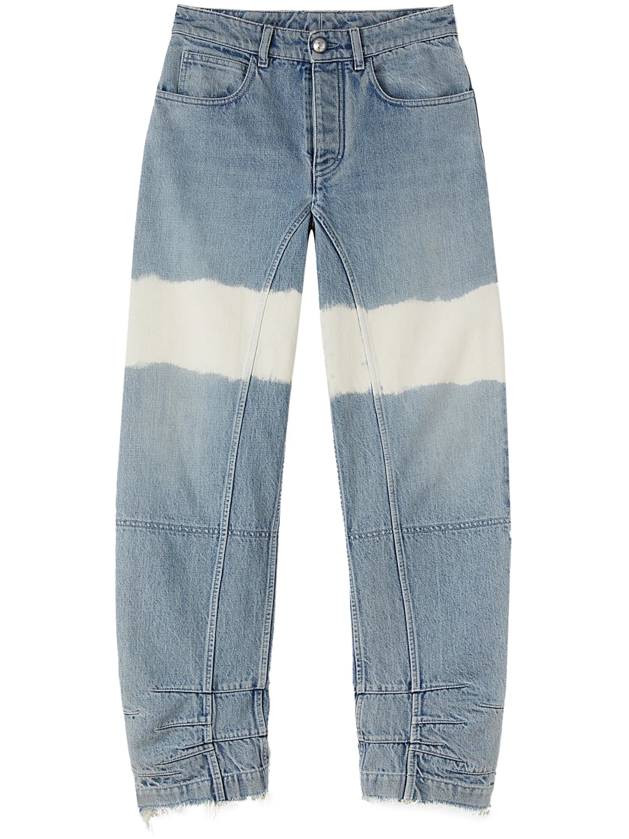 high-waist colour-block jeans