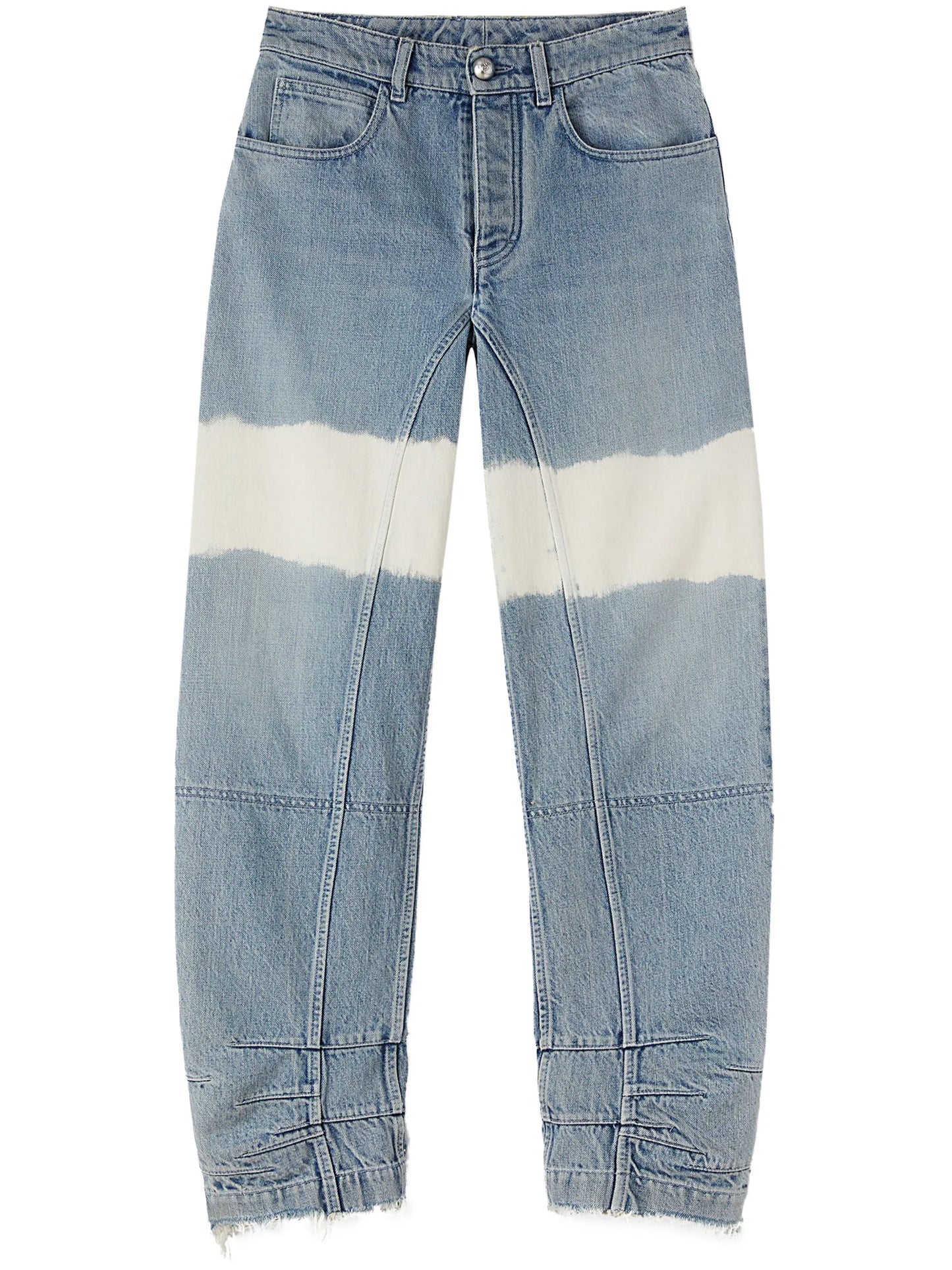 high-waist colour-block jeans