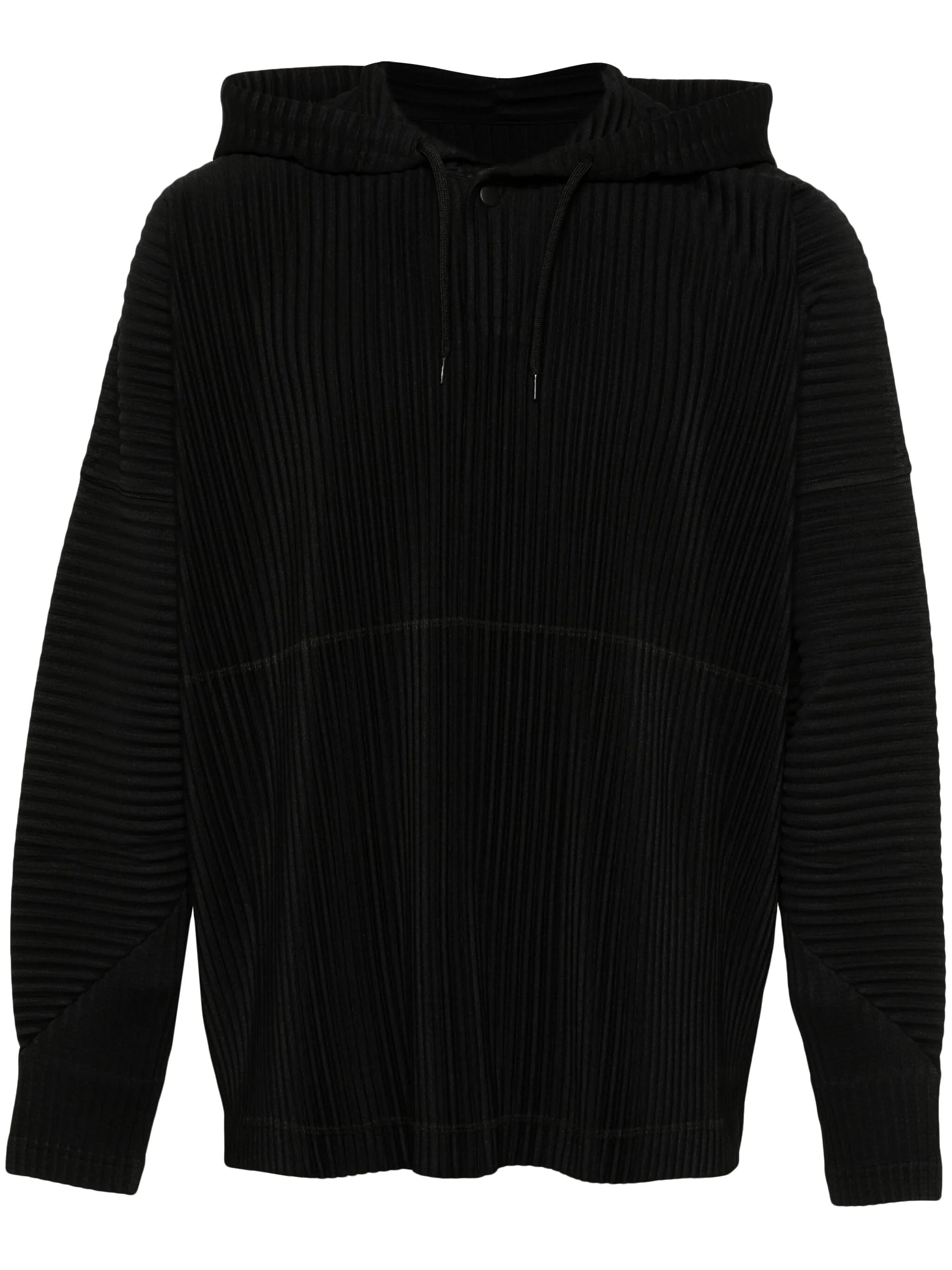 pleated drawstring hoodie